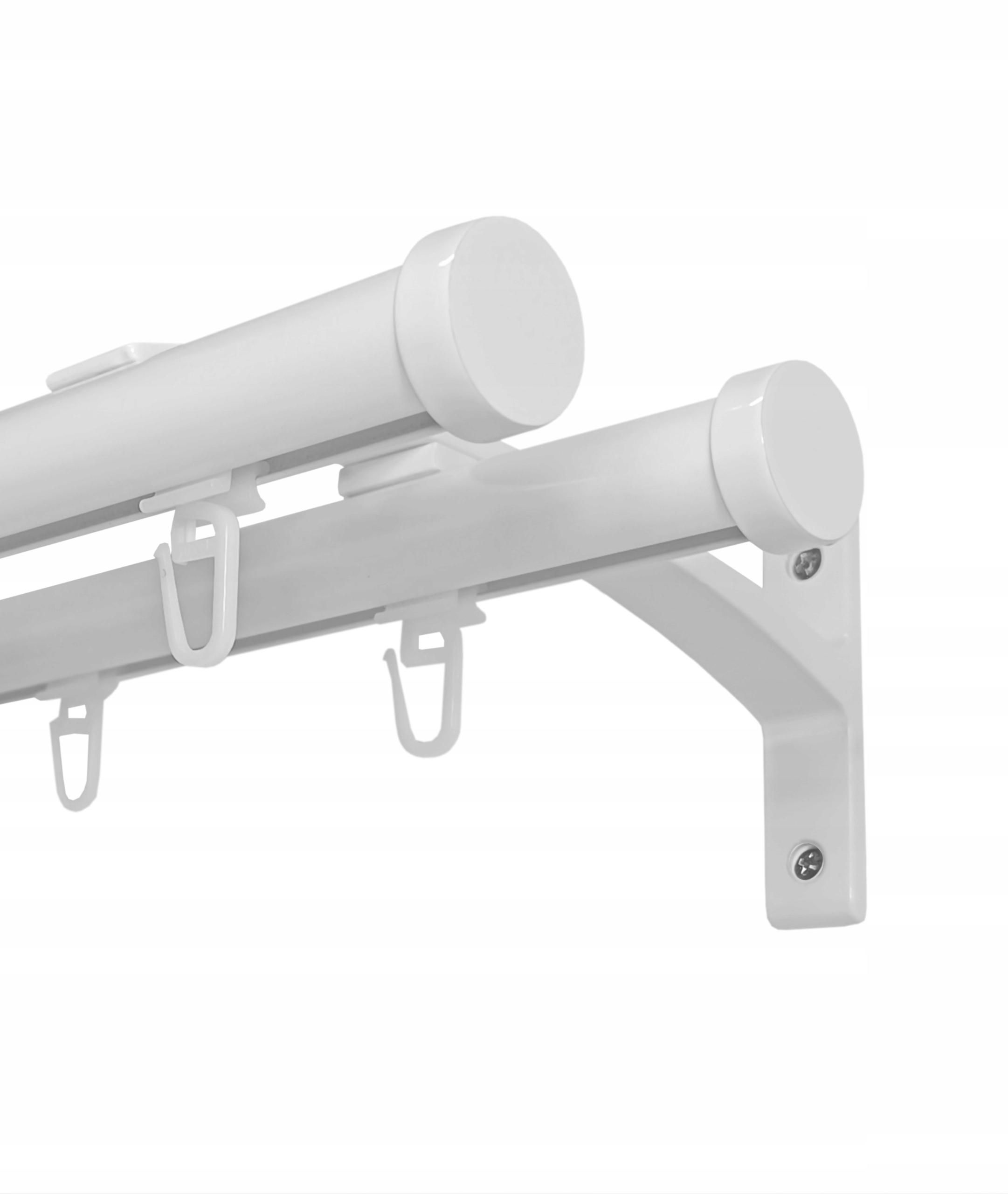 Garnýž Kolejnicový Hliníkový 20+20 mm Bílý 120 cm špendlík