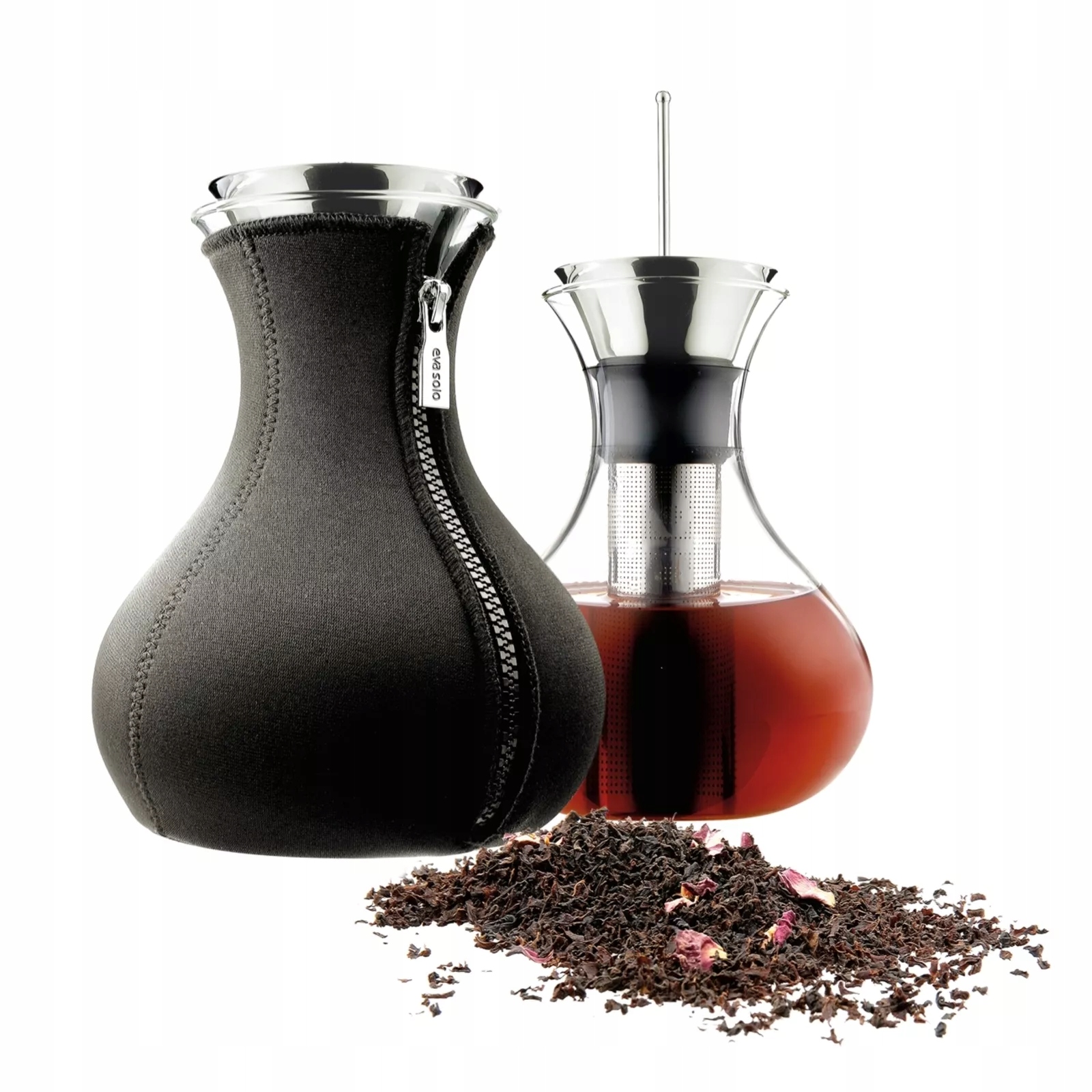 Sklenený Lúhovač na čaj Eva Solo 1 l s termokrytom čierny