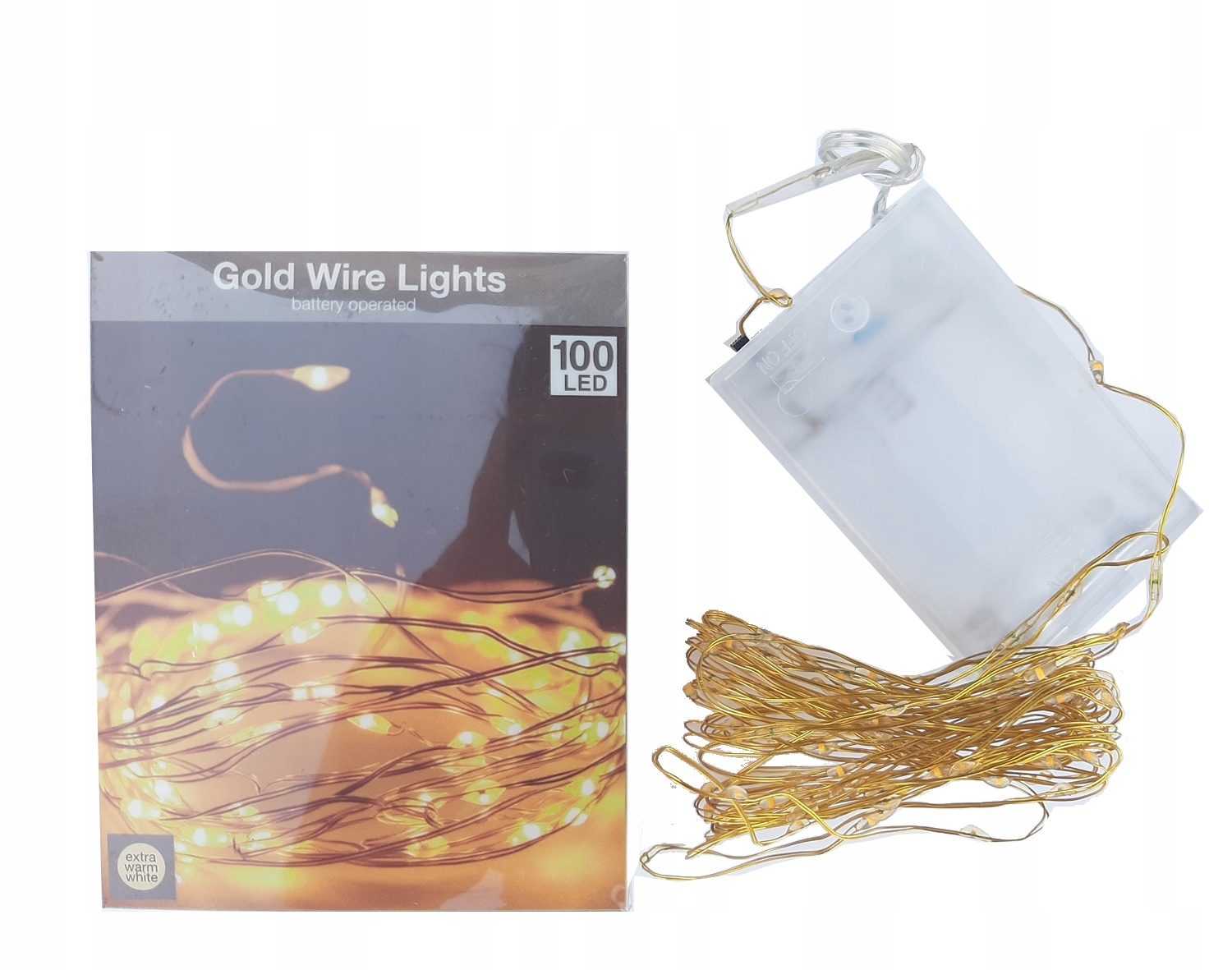 

Złoty Drucik diody białe Ciepłe 100 Led lampki