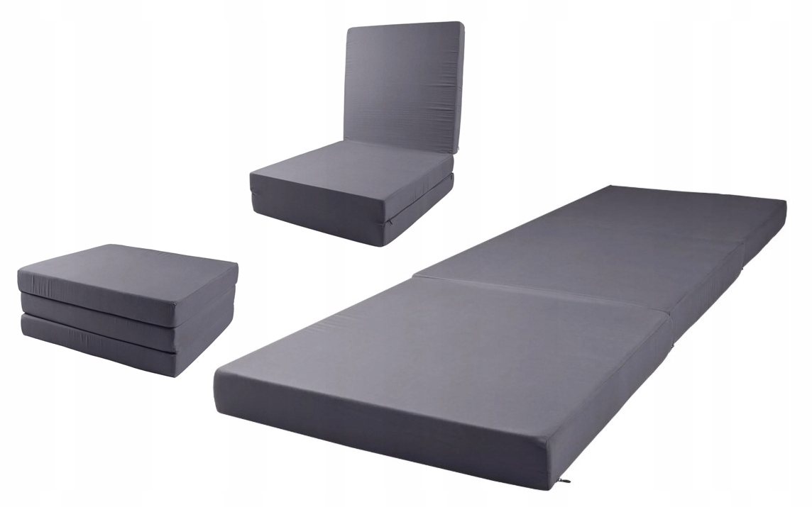 Materac Piankowy Rozkładany Pufa Dom Auto Kemping Kamper 190x65cm Składany