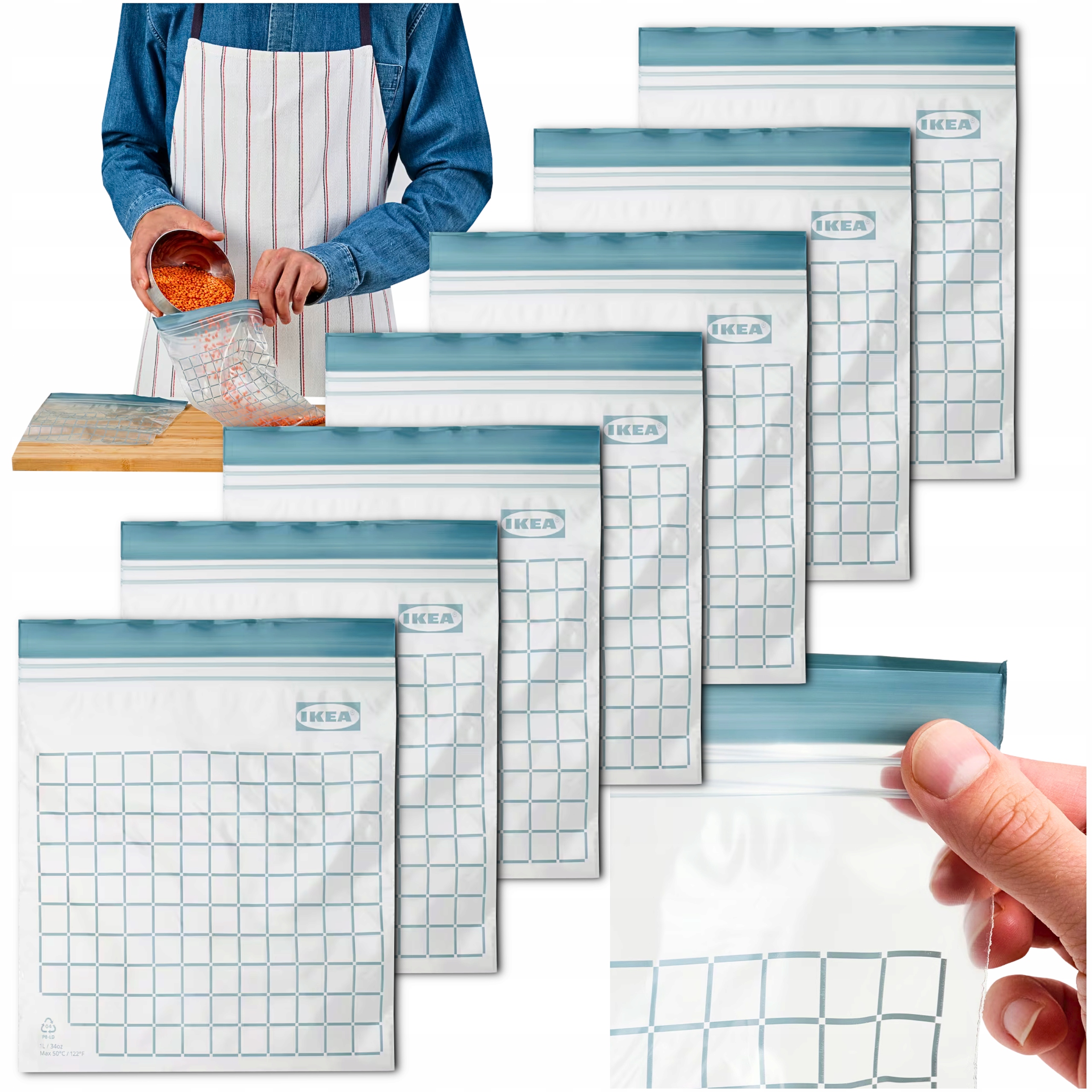 IKEA ISTAD WORECZKI TOREBKI STRUNOWE 1L 25 SZT