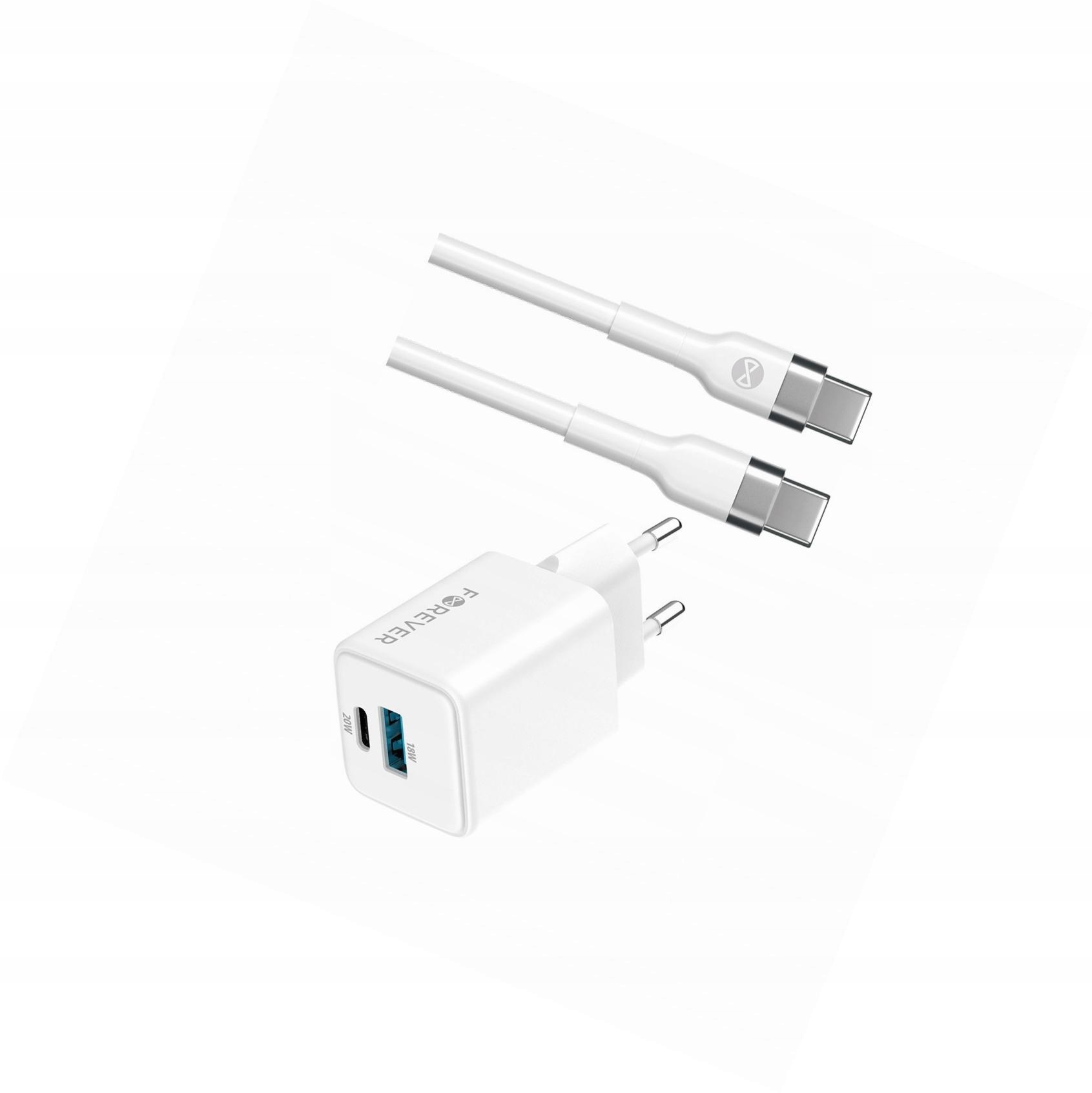 Szybka ładowarka GaN 20W 2 wejścia Usb i Usb-c z kablem do Vivo Y21S