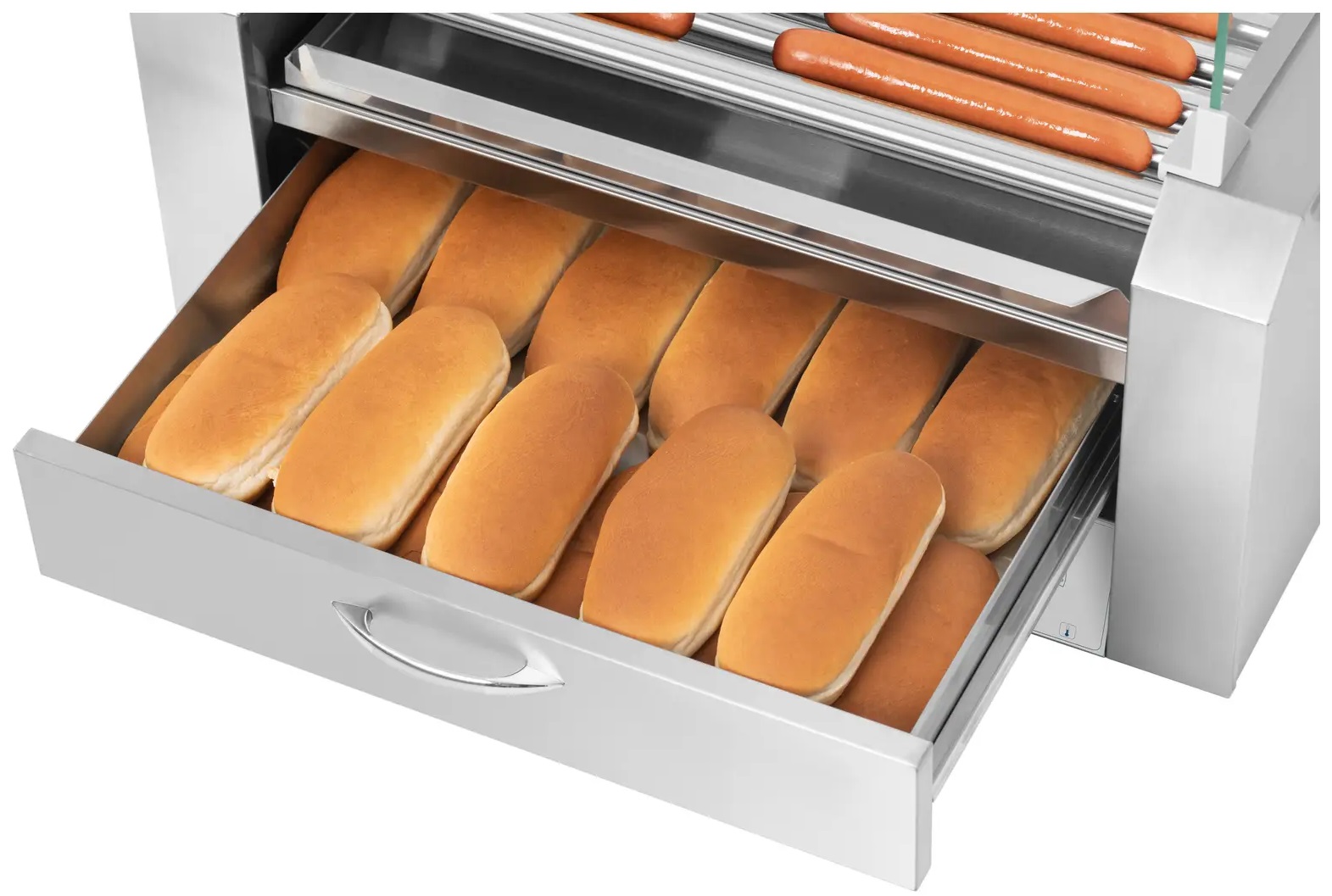 Grill rolkowy do parówek 9 rolek stalowy Royal Catering RCHG-9WO 10010468