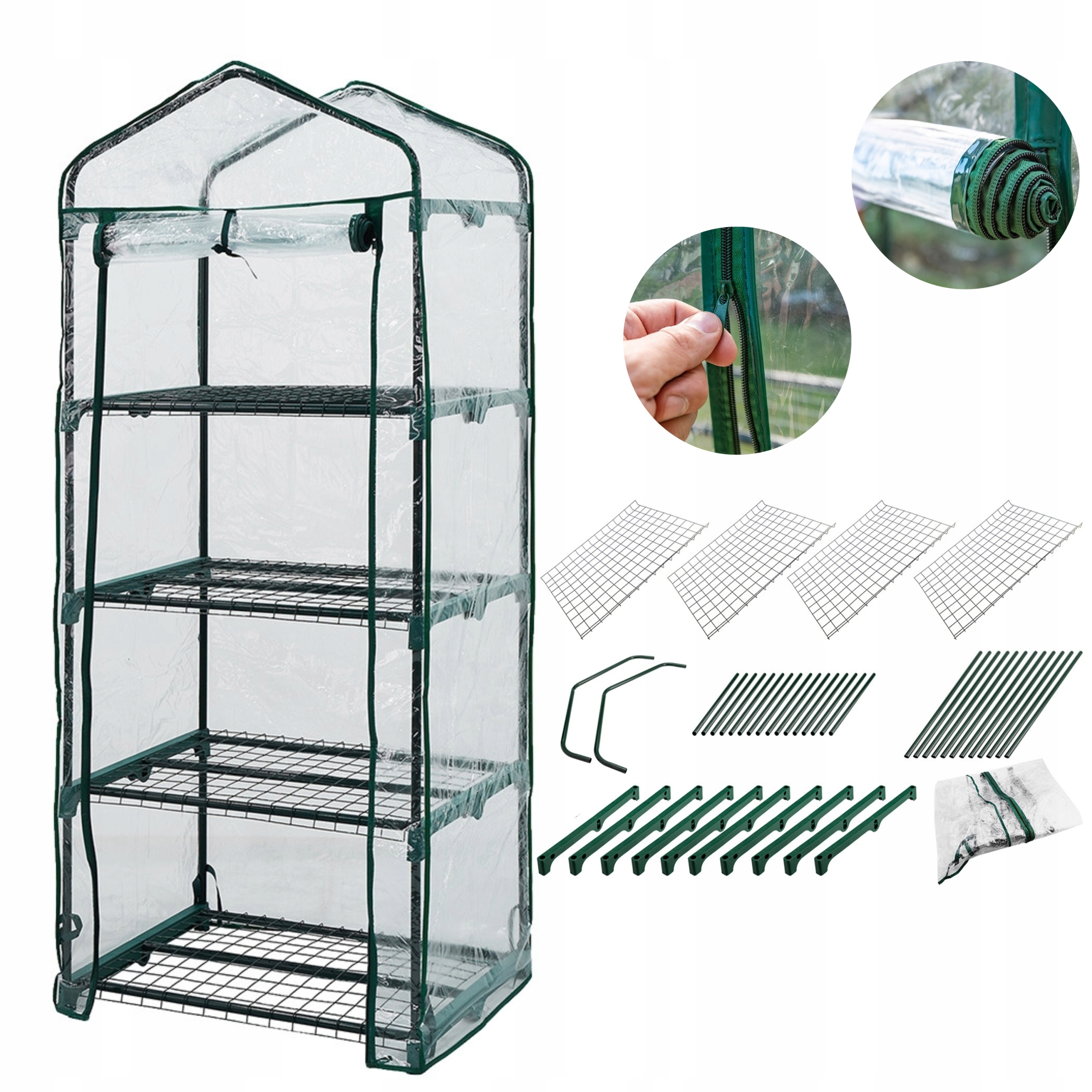 Skleník 69X49X160CM Fólie Pvc, Kovová Konstrukce 15-901 Neo Foliak