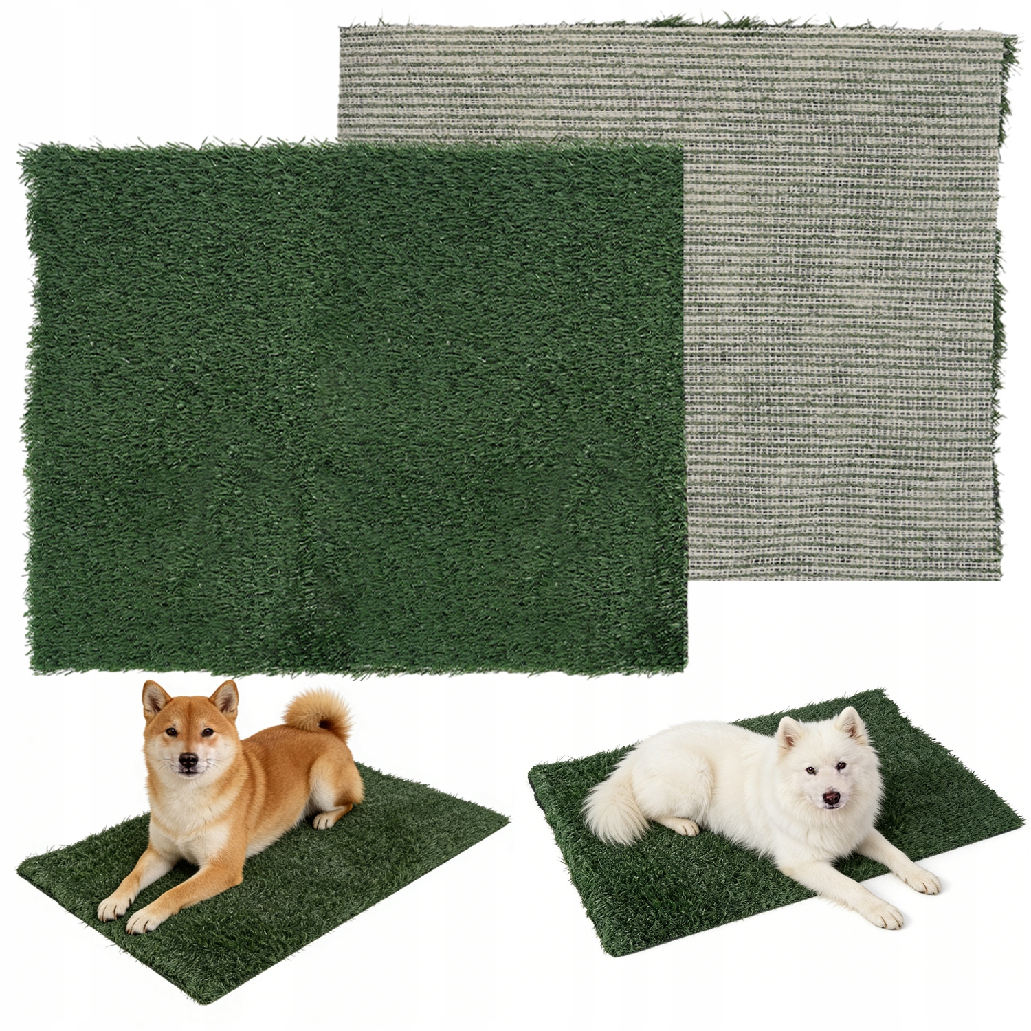 Levně 2 Ks Umělé Trávy Pro Psa, Snadno Se Čistí, 51 X 63 CM