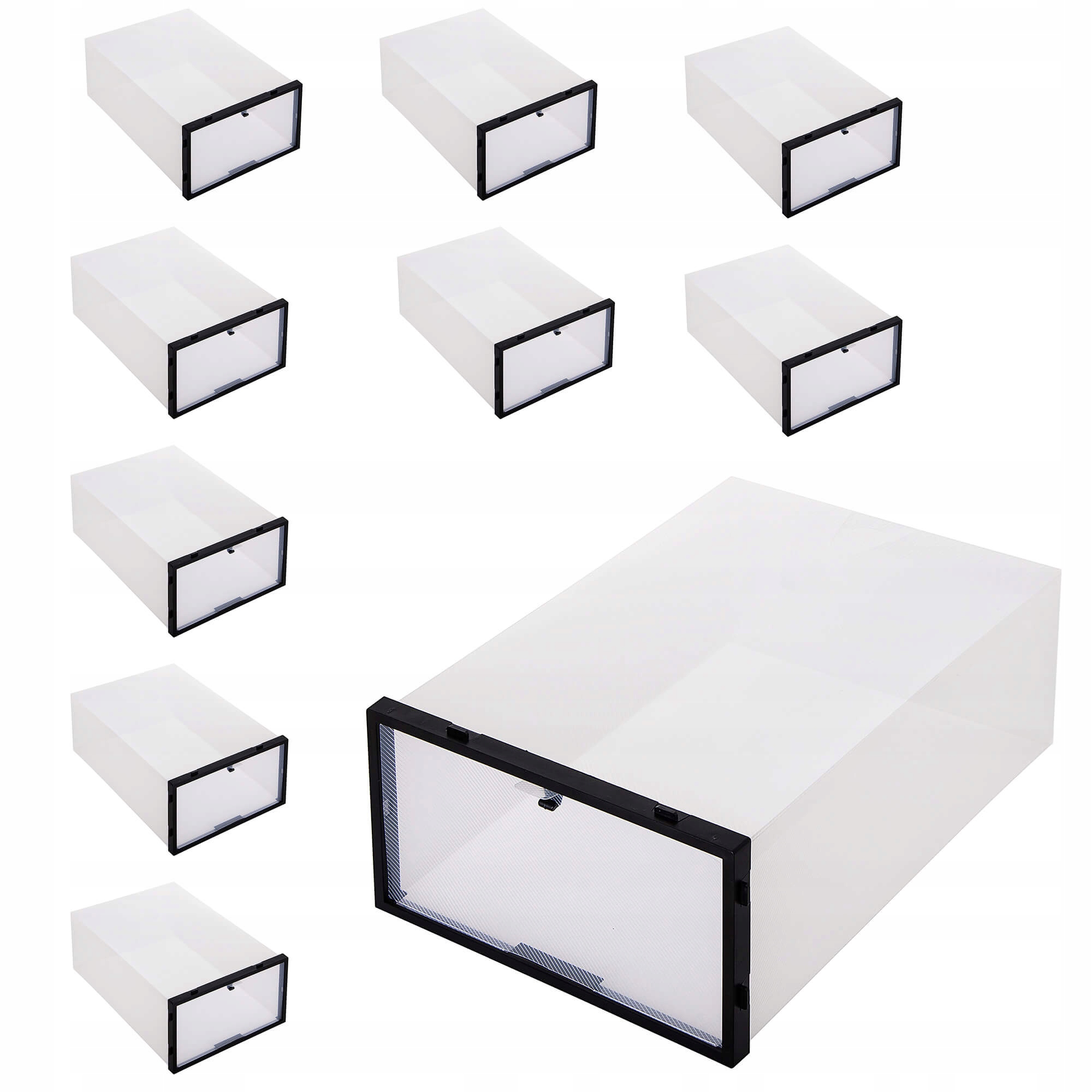 

10 x Pudełko Pojemnik Na Buty Z Klapą Organizer