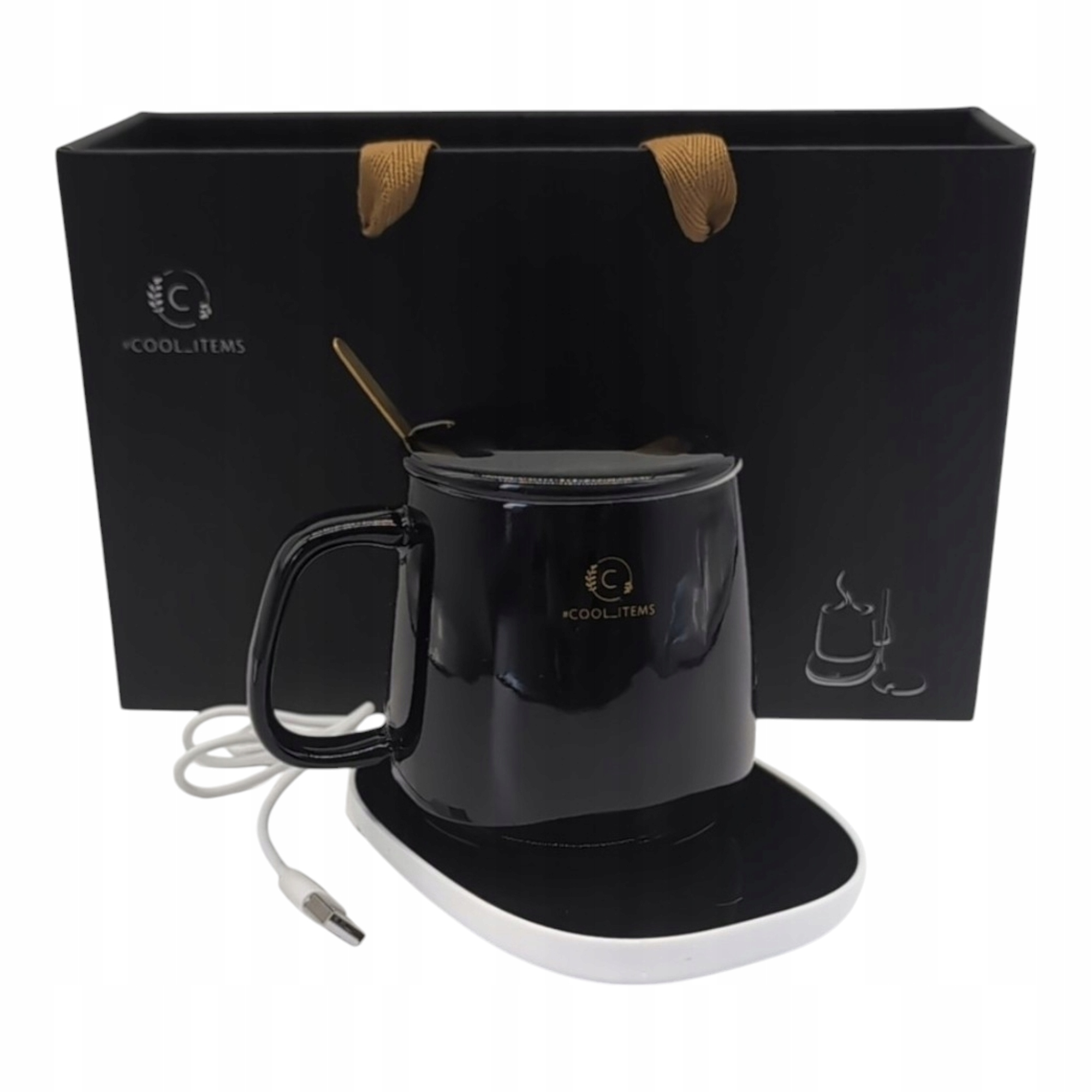 Set Hrnek S Ohřívačem Lžíce Usb kabel Dárek Vánoční Hrnek