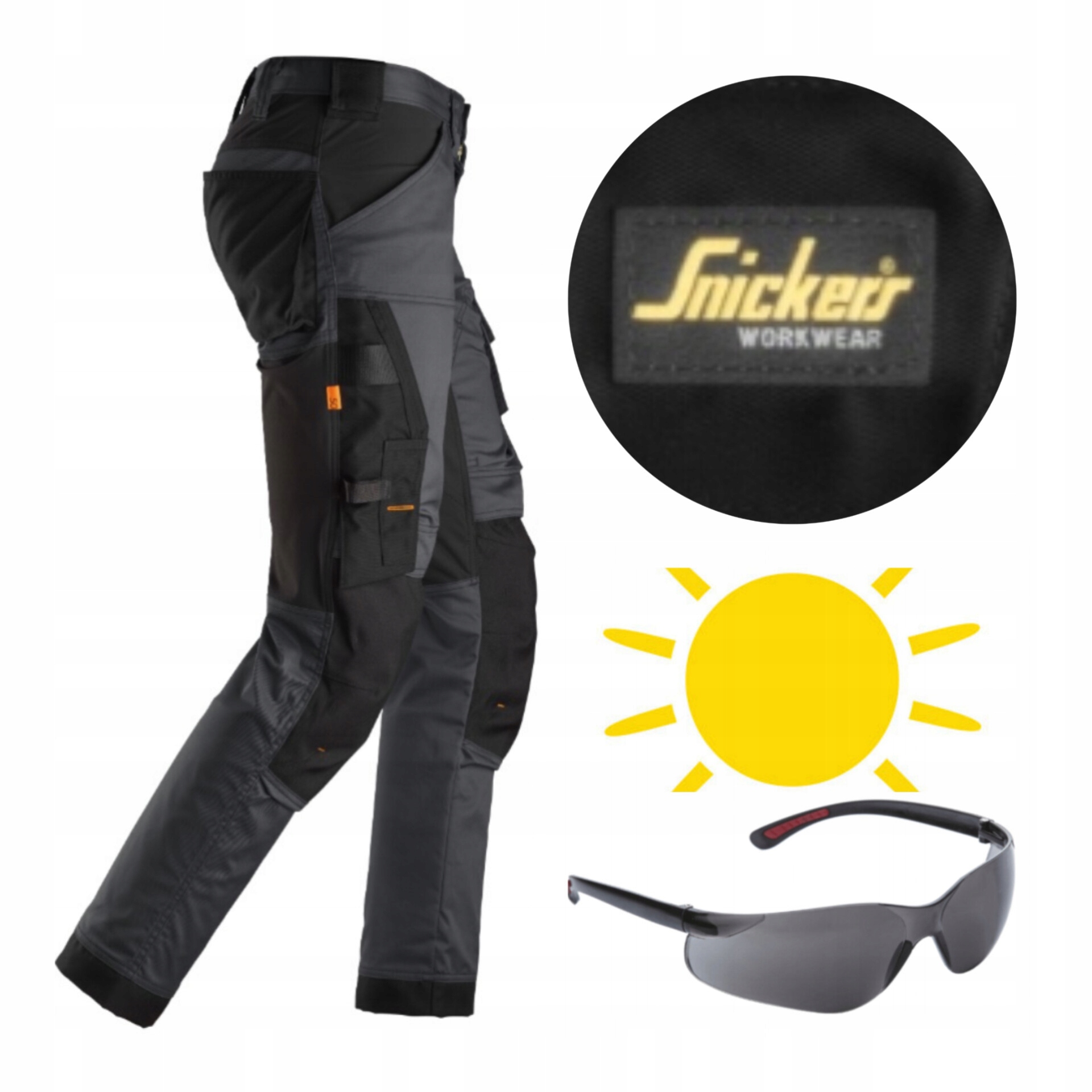 Pracovní kalhoty Snickers Stretch AllroundWork 6241 Antracitové brýle 60