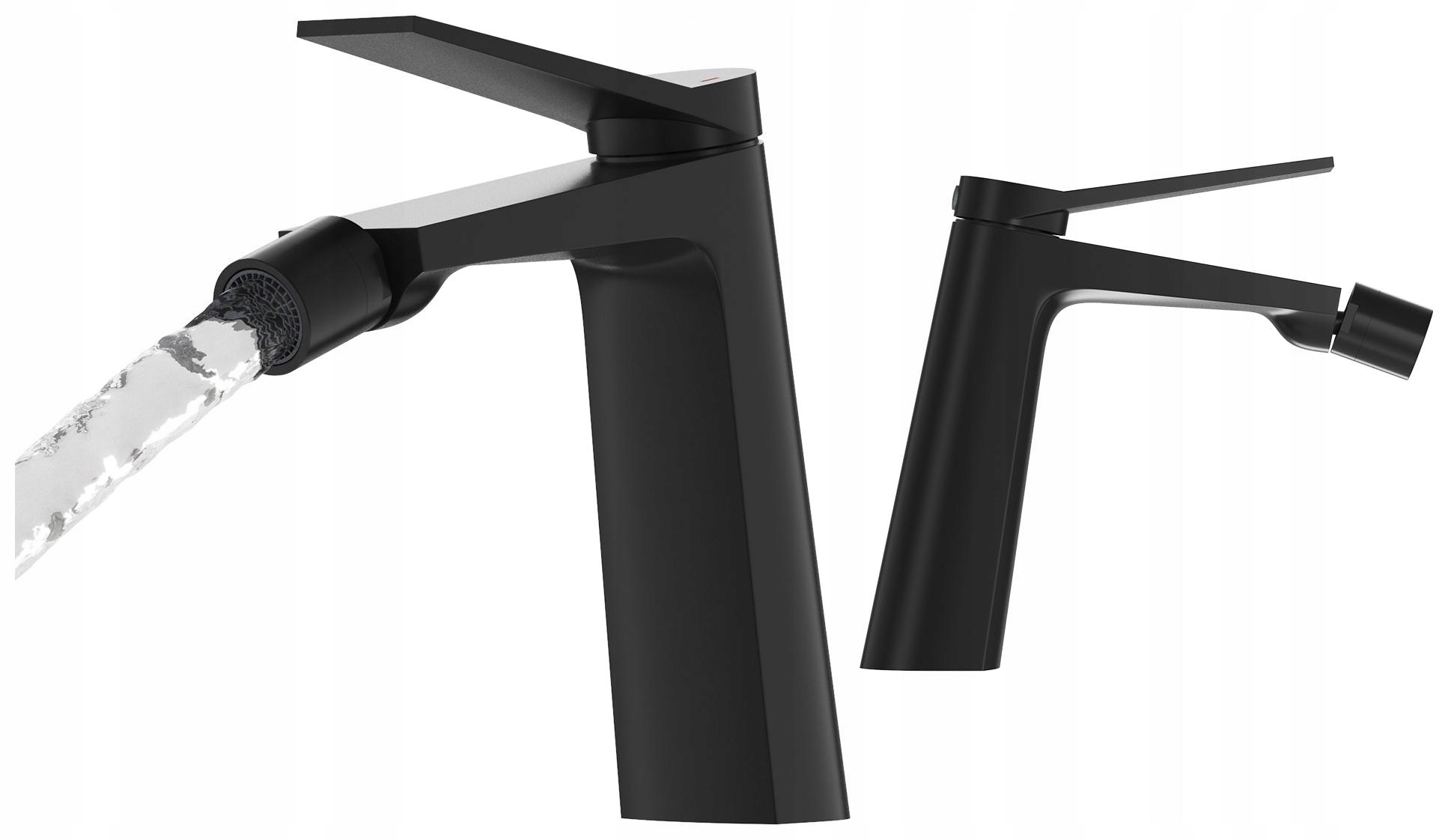 Bidetová Batéria Čierna Kúpeľňová Mosadzná Stojaca Moderný Kohútik Selva