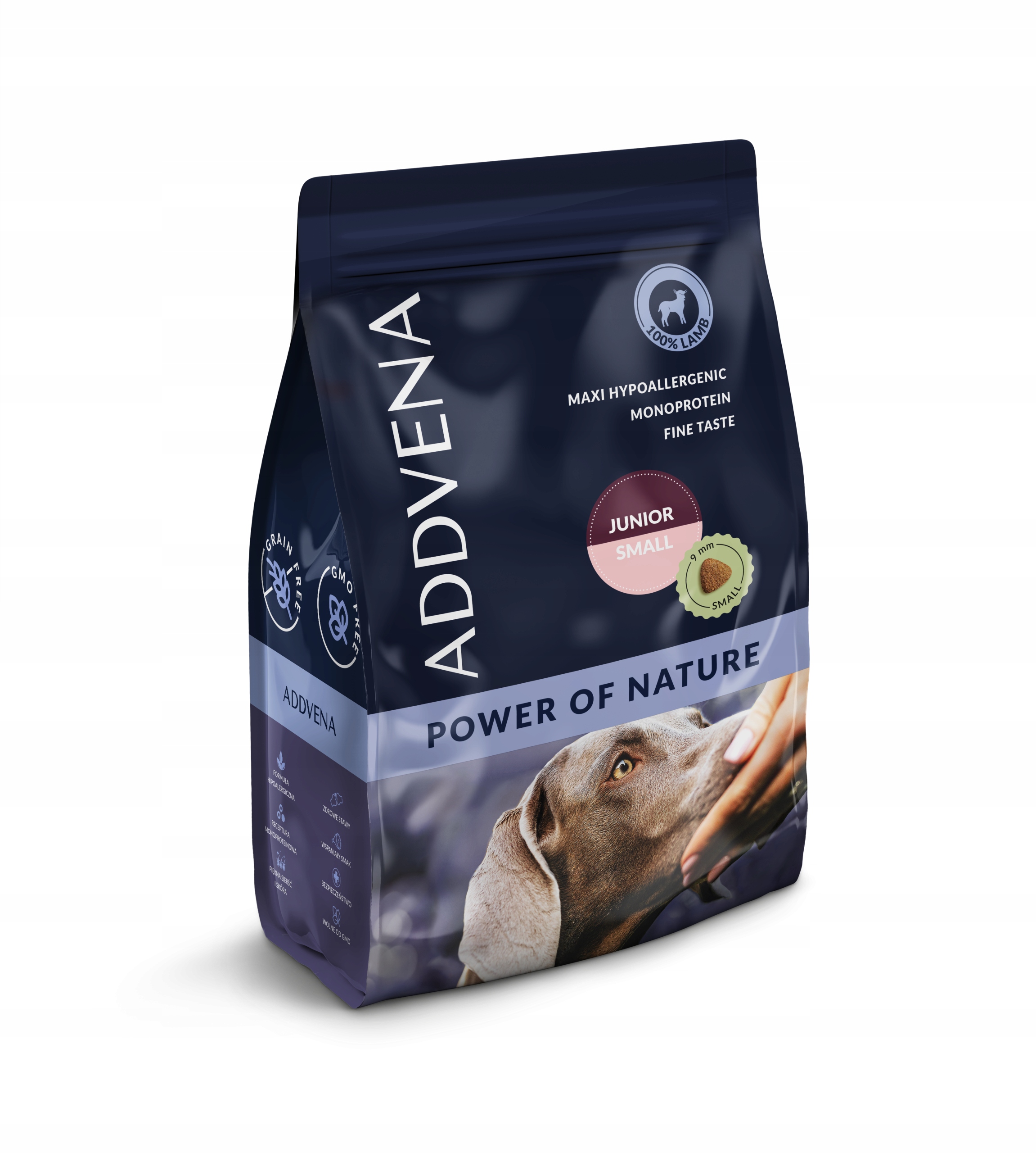 Suché krmivo pro psy Addvena Power Of Nature Junior Small jehněčí maso 2,5 kg