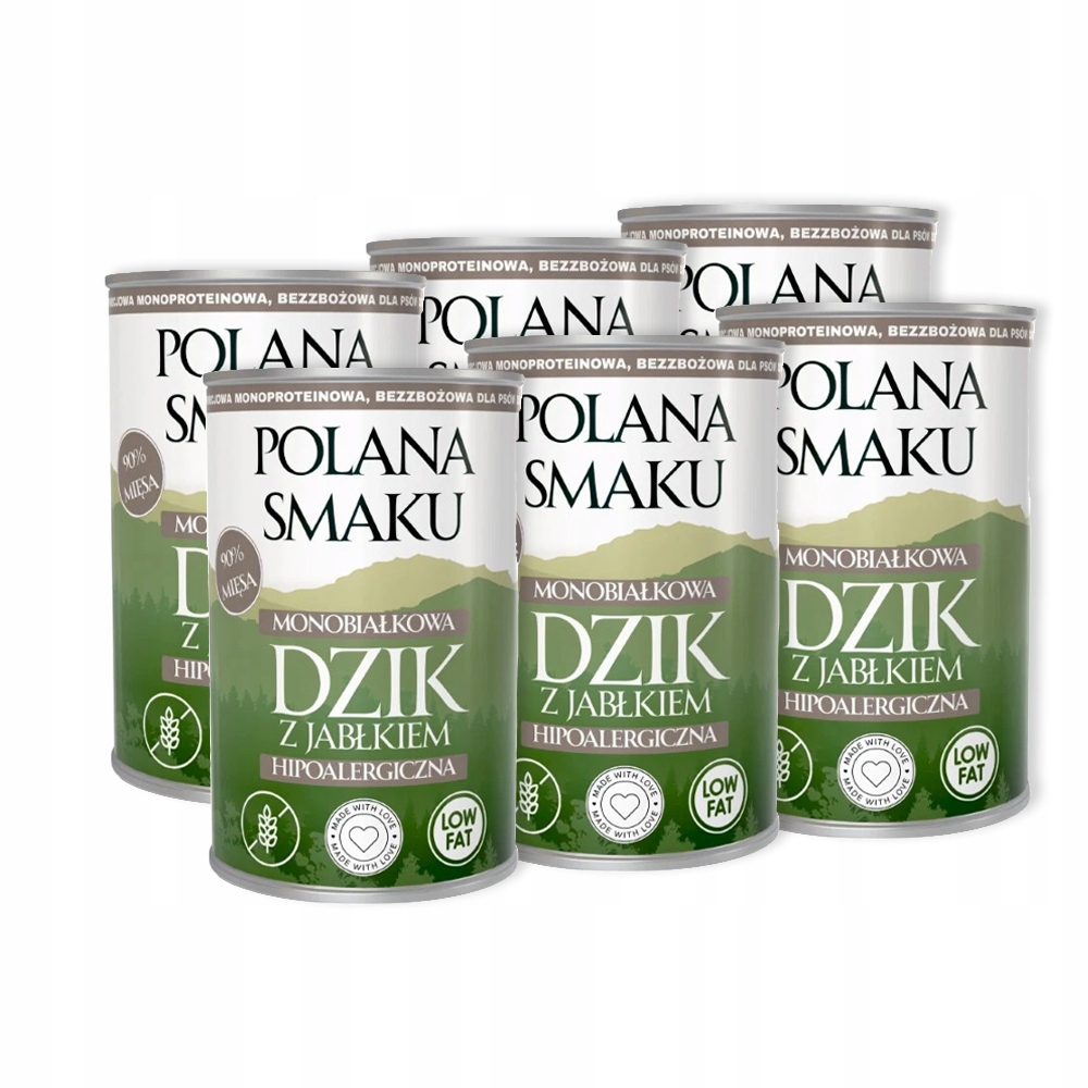 Levně Polana Smaku Divočák s jablky 6x400g Krmivo Vlhké monoproteinové pro psa