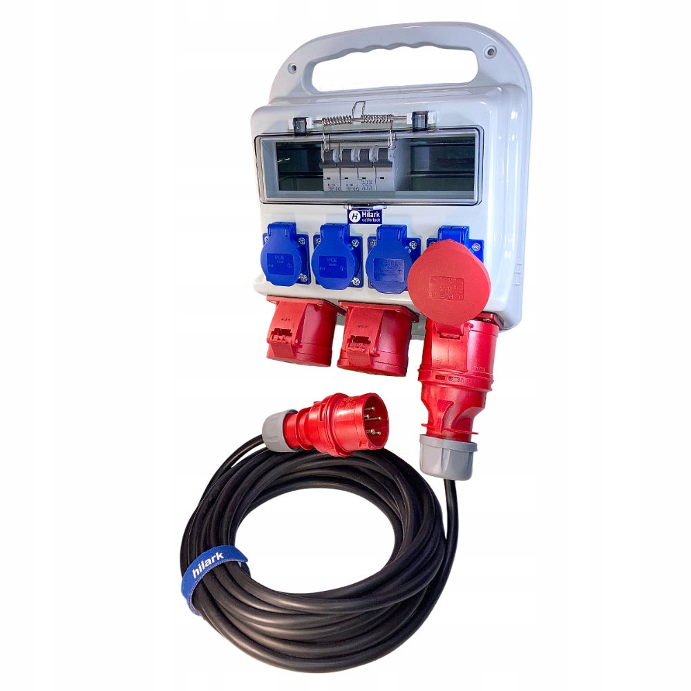 Stavebný rozvádzač s poistkou B16 1P a 3P 2x16A 4x230V, predlžovací kábel 3 m