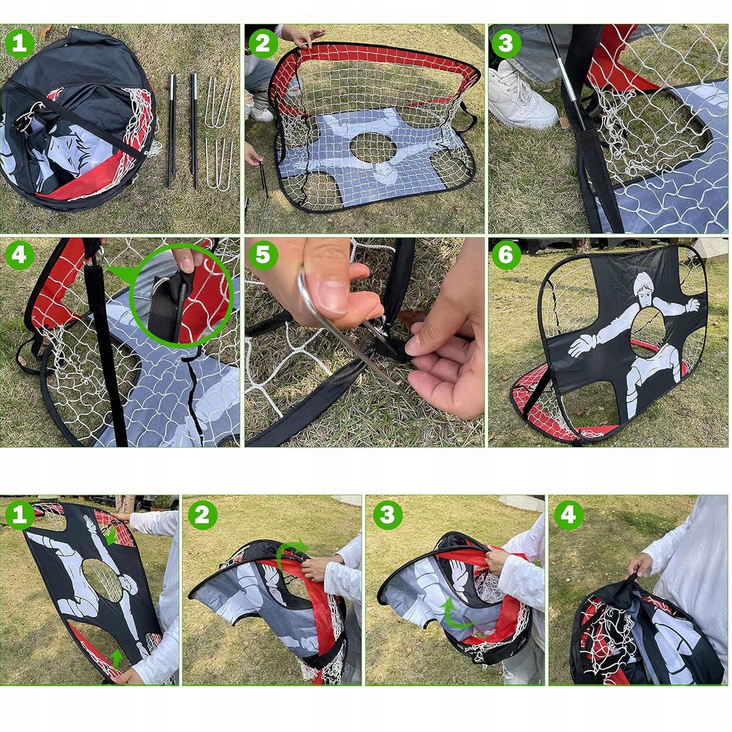 BRAMKA SKŁADANA HUMANOIDALNA DO PIŁKI NOŻNEJ DO UPRAWIANIA SPORTÓW+TOREBKĄ Model Bramka do piłki