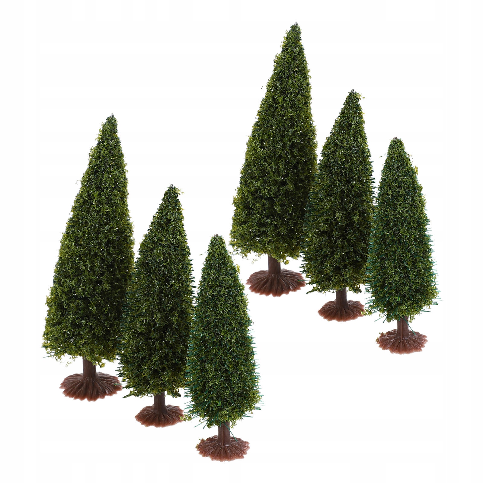 6 Sztuk Zielonych Miniaturowych Modeli Drzew Sosnowych Do Scenerii Pociągu I Krajobrazu Diy