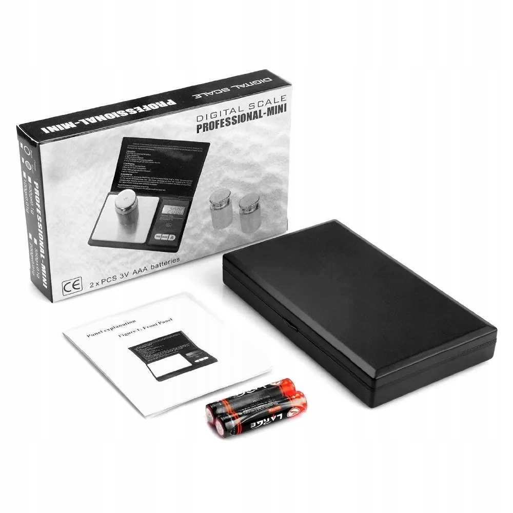 WAGA JUBILERSKA PRECYZYJNA KIESZONKOWA ELEKTRONICZNA 200g/0,01g + BATERIE Głębokość produktu 8 cm