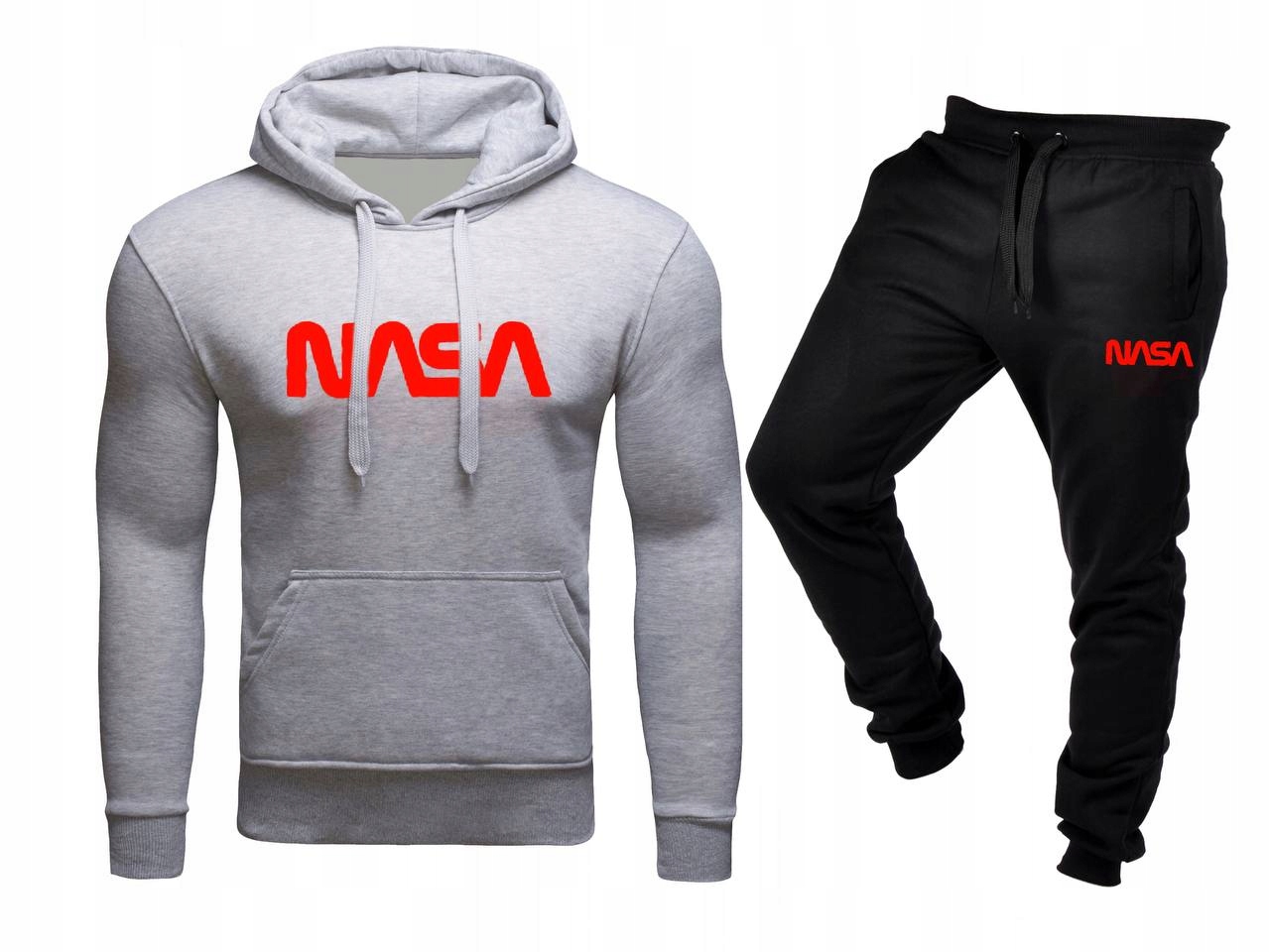 Tepláková Souprava Teplákovka Nasa Mikina A Kalhoty Šedá Černá XXL