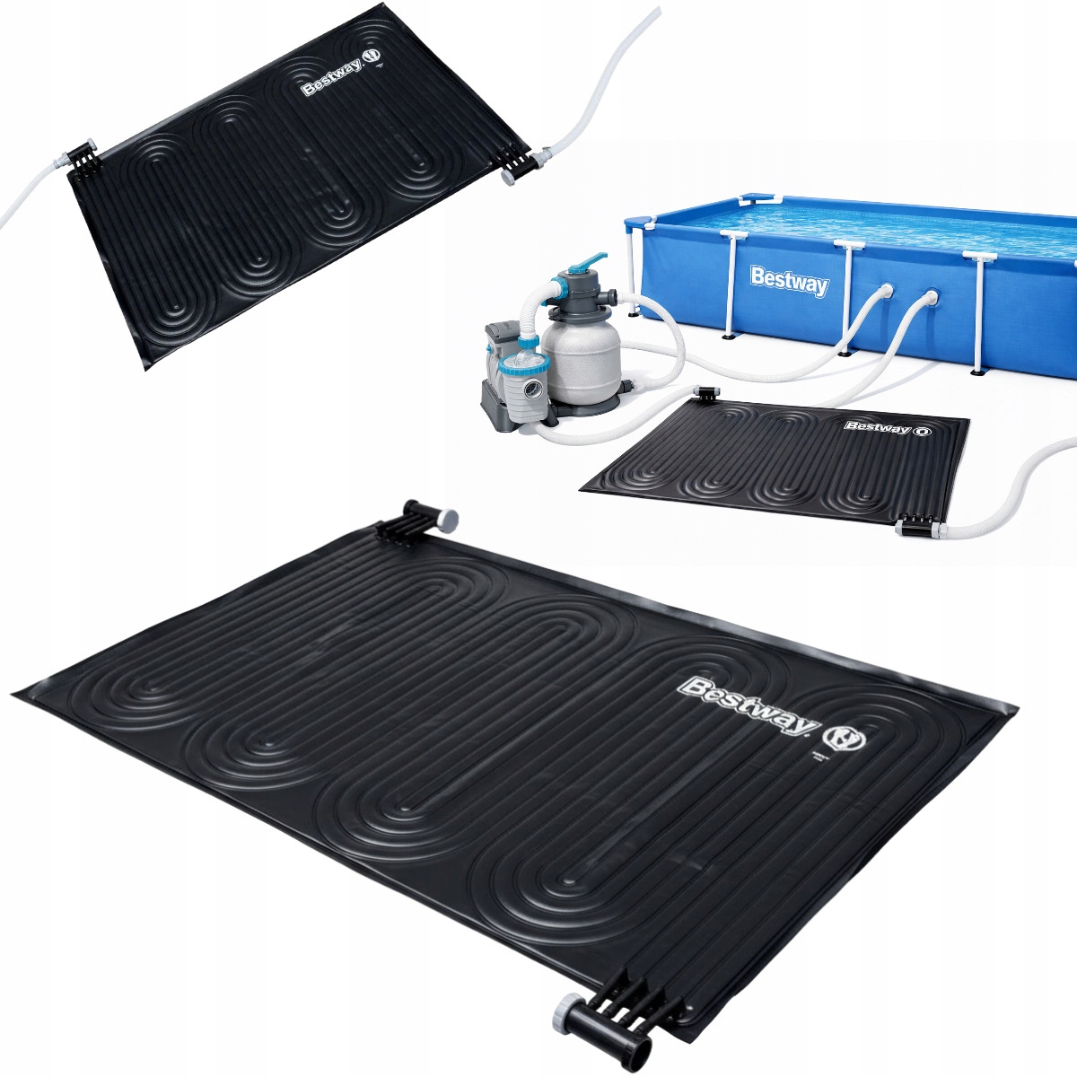 Solární ohřívač bazénu, solární kolektor, podložka pro ohřev vody