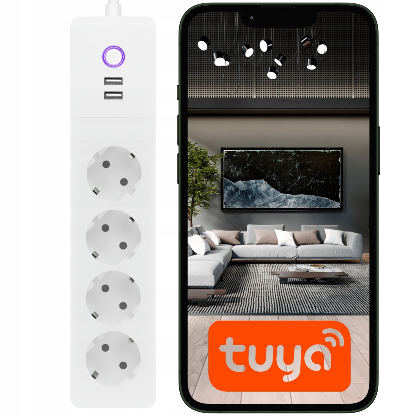 Zásuvková Lišta Wifi Tuya Smart Inteligentní Zásuvka Usb C Prodlužovací Kabel