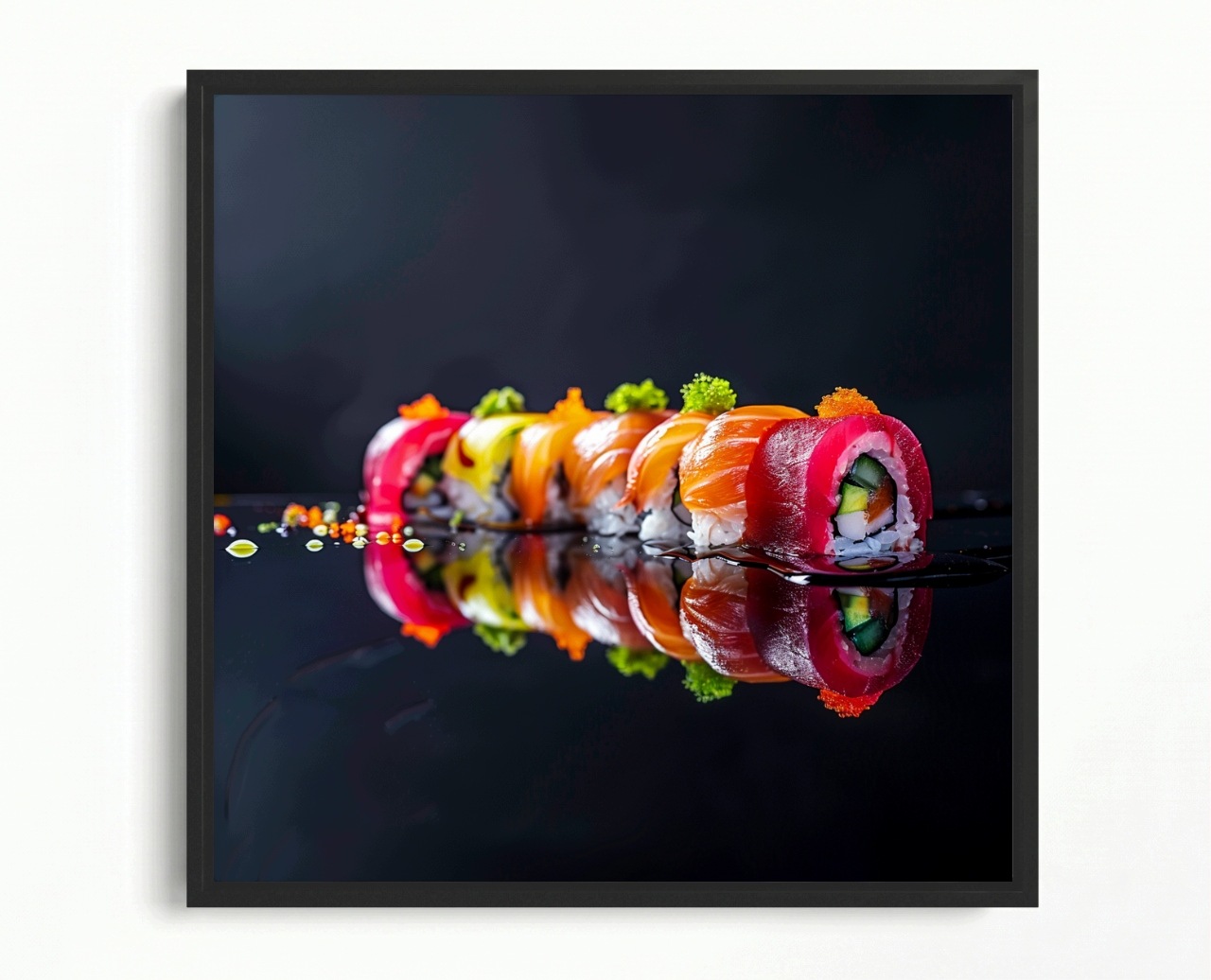 Obraz Rám Americký Box Kuchyně Vaření Jídlo Japonsko Sushi 50x50