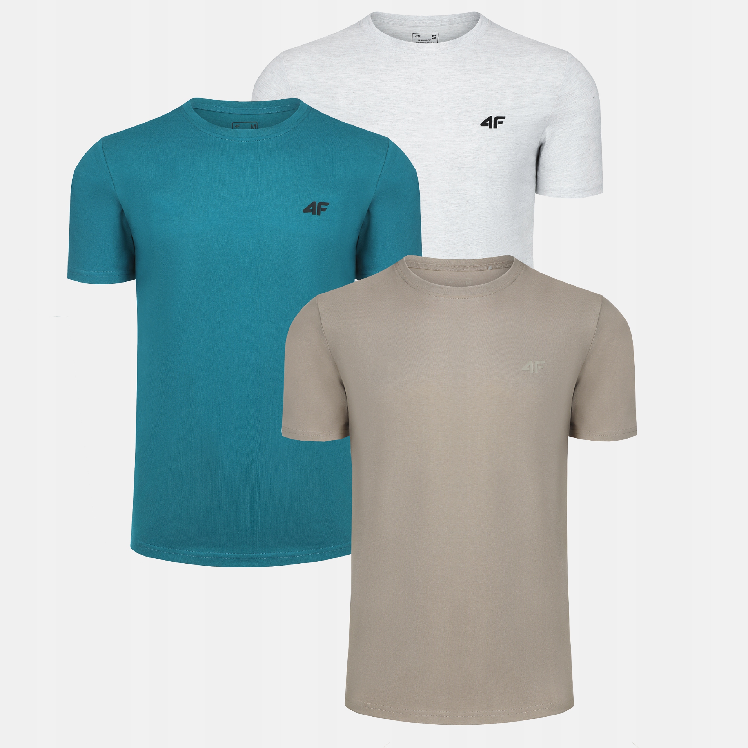 T-SHIRT MĘSKI 4F KOSZULKA BAWEŁNIANA SPORTOWA BASIC ZESTAW 3SZT KOMPLET