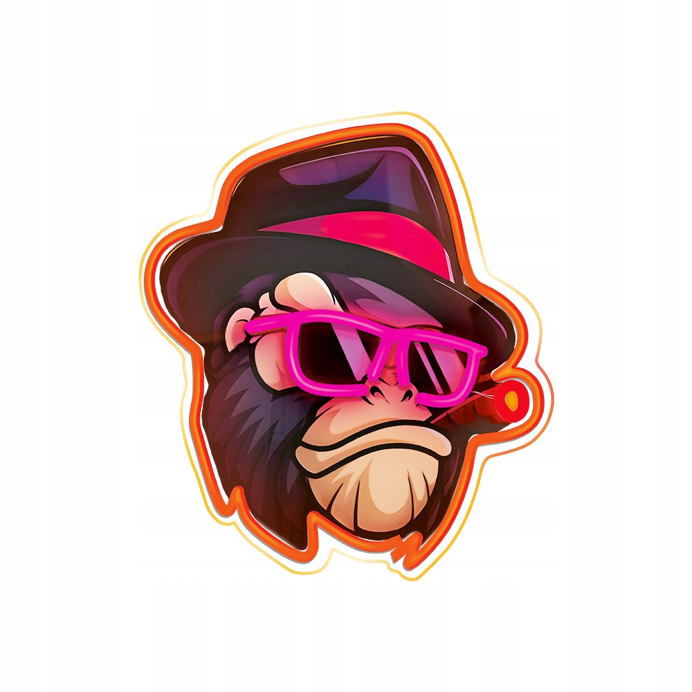 Forever Light Neonová Led Art Gangsta Opice Dekorativní Lampička Na Zeď