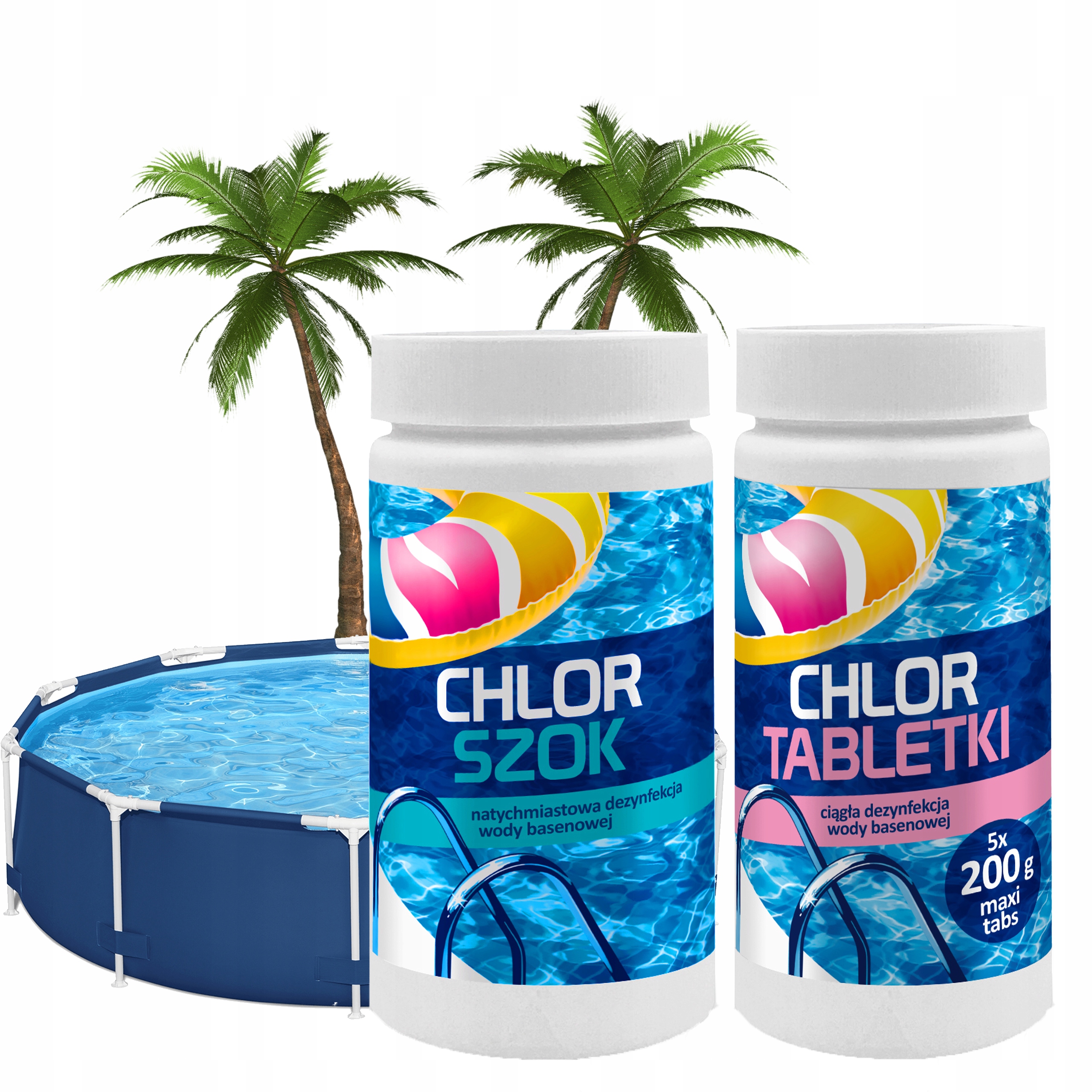 GAMIX ZESTAW MULTI CHLOR DO BASENU TABLETKI LONG TAB + SZOK CHEMIA BASENOWA