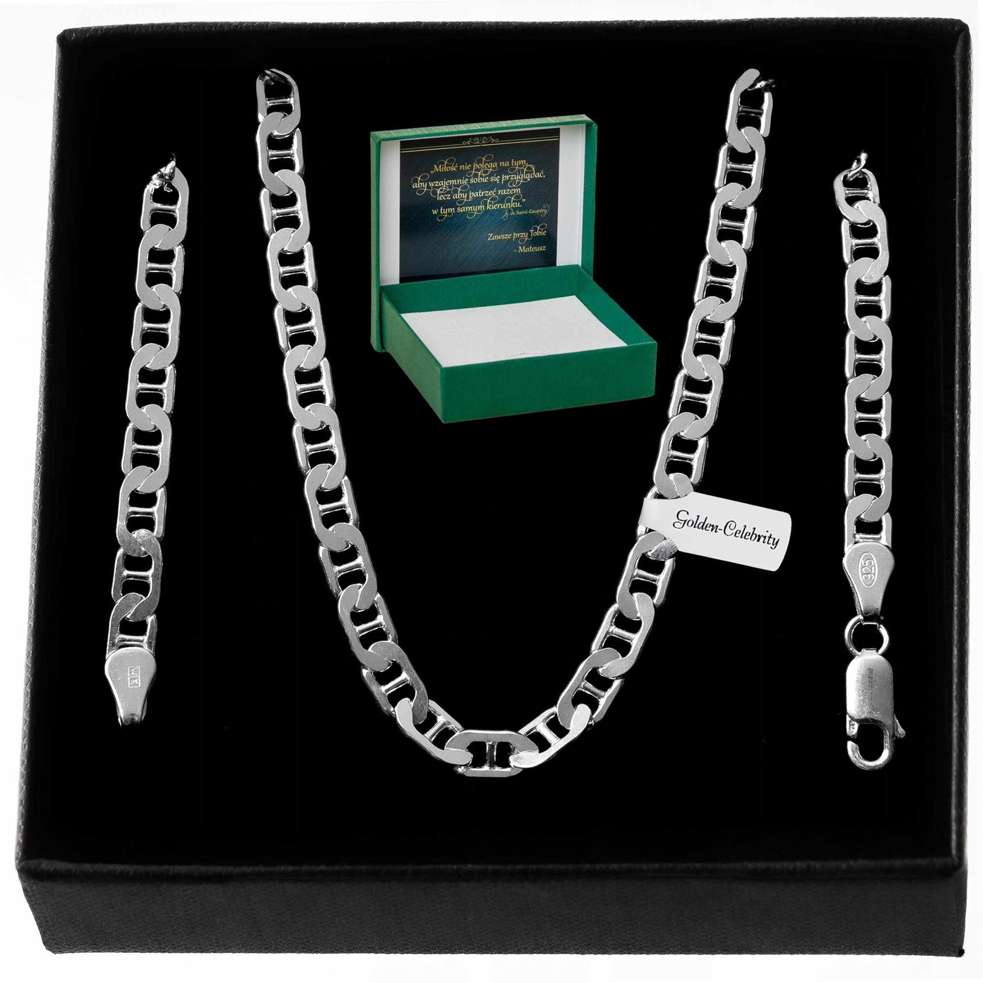 

Piękny Srebrny Damski Łańcuszek Gucci Próba 925