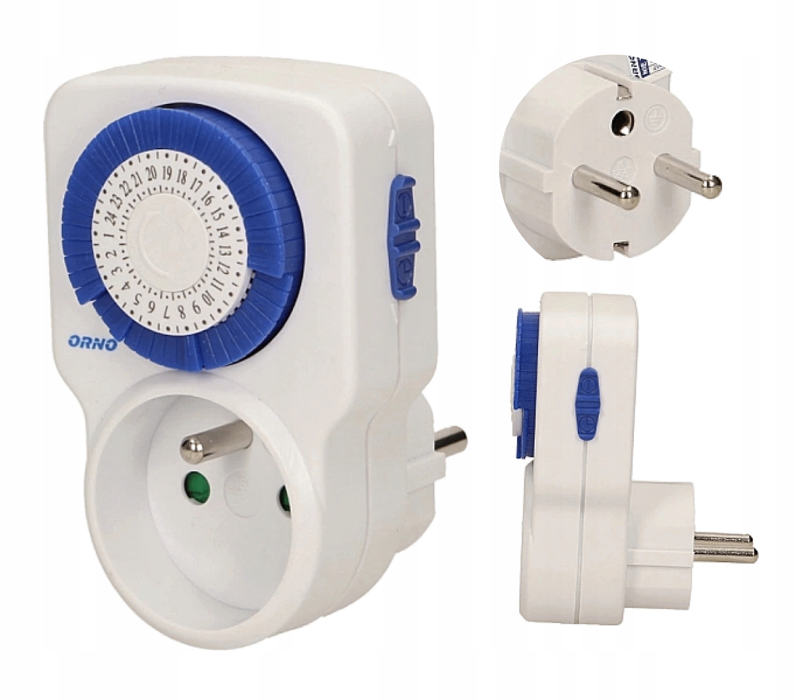 ORNO Timer Mechaniczny Programator Czasowy MINI 3500W Analogowy do Gniazdka