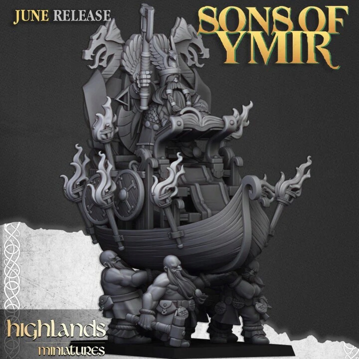 Dwarf King on Throne - Highlands Miniatures