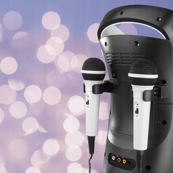Głośnik KARAOKE bluetooth LED RCA AUX CD+G/2 MIC Złącza USB