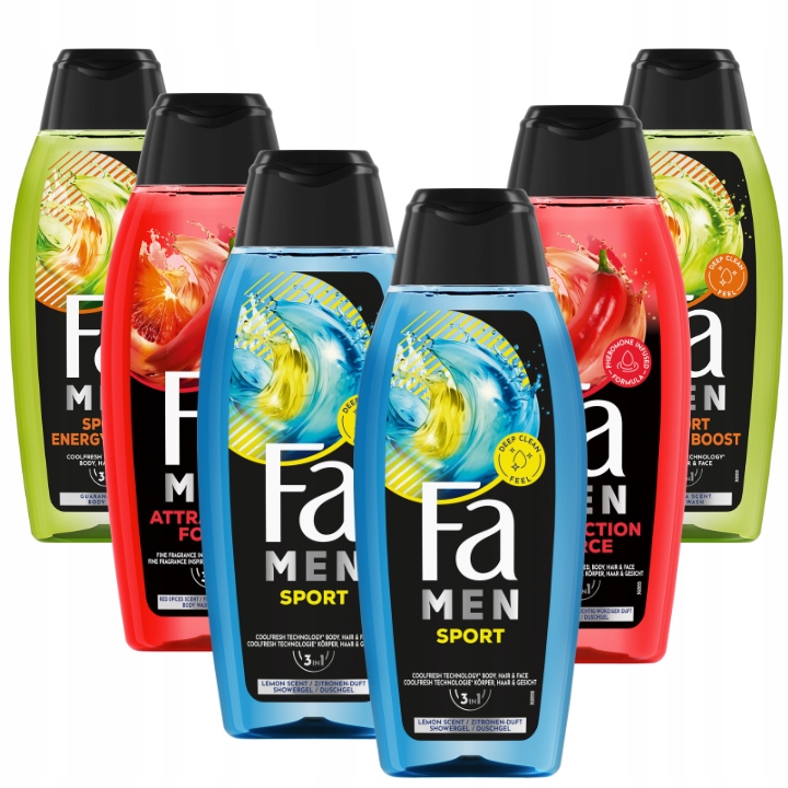 Fa Men sprchový gel Sport Formule 2v1 pro muže Sada 400 ml x 6