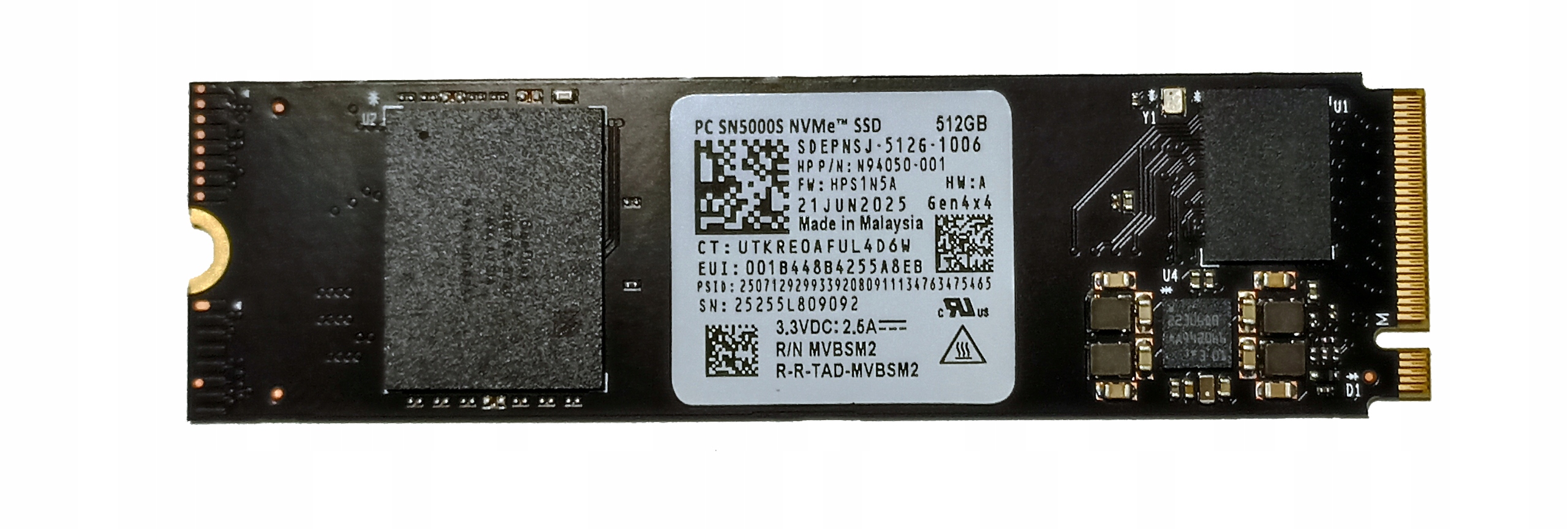 Ssd disk SanDisk 512 Gb M.2 PCIe NVMe SN5000S SDEPNSJ-512G-1006 Gen4x4