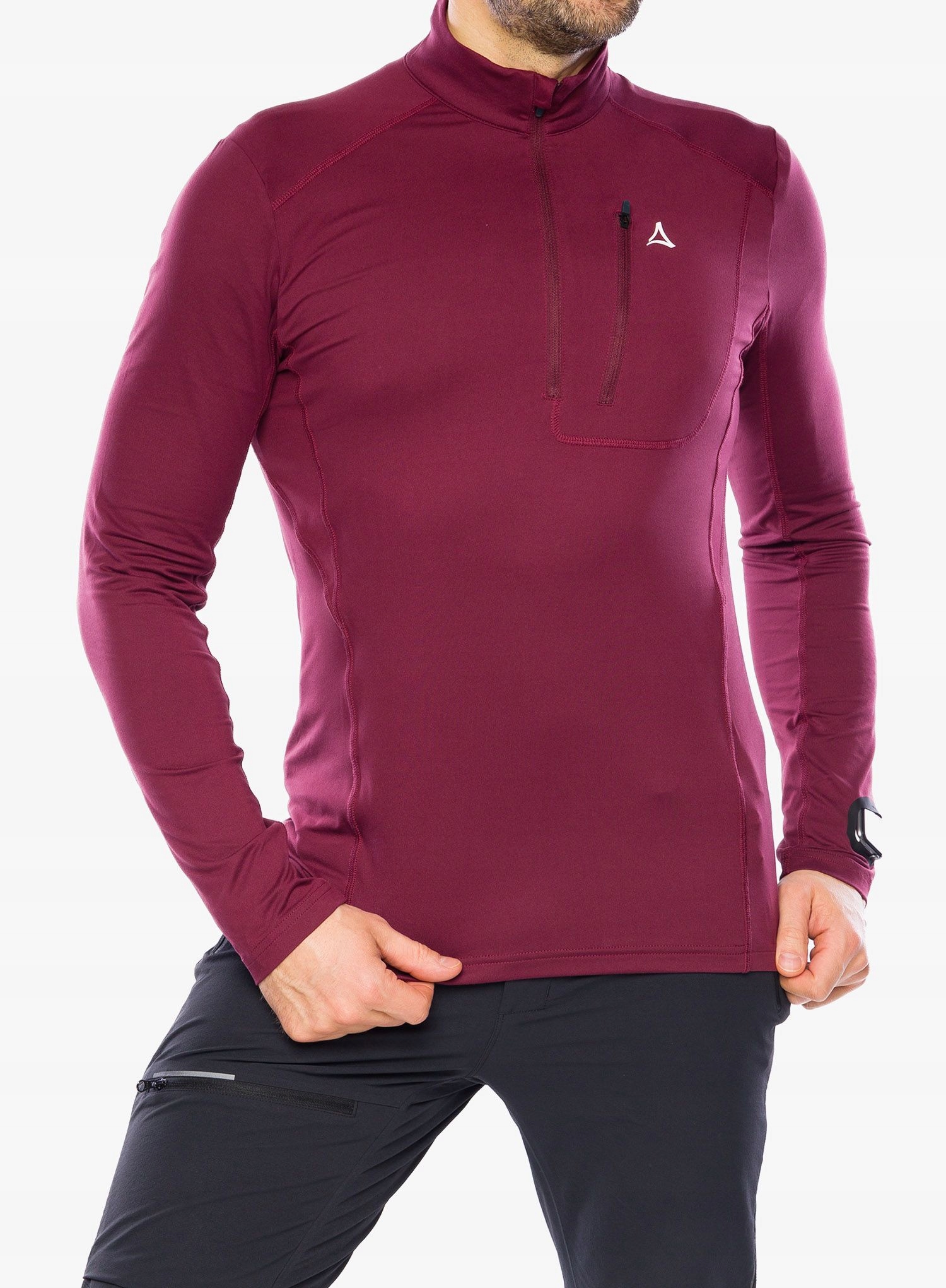 Mikina se zipem 1/2 Schoffel Longsleeve Berwang tmavě vínová 48 (M)