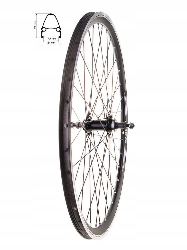 KOŁO ROWEROWE 28 ALU TYŁ WOLNOBIEG 6-7 ŁOŻYSKO MASZYNOWE Model H-LV45