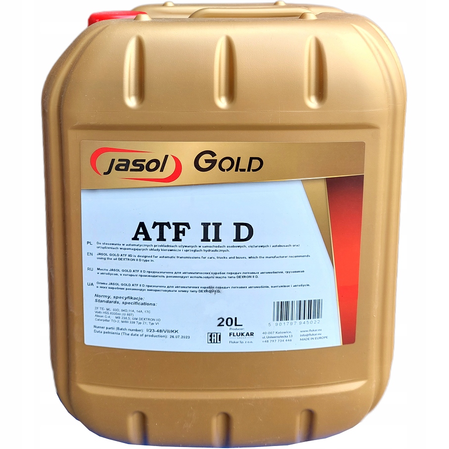 OLEJ PRZEKŁADNIOWY JASOL AUTOMATIC ATF 2D -- 20 L.