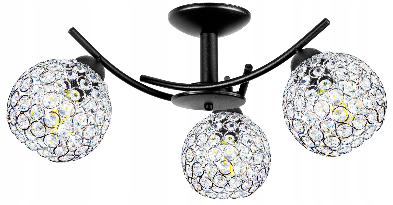 Szklana Lampa Wisząca Sufitowa Żyrandol Kule Chrom