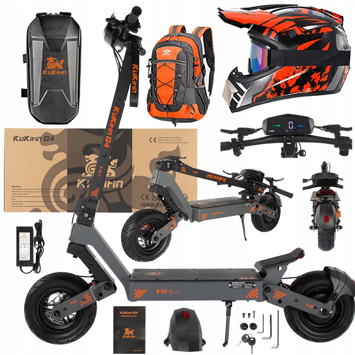 KuKirin G4 Skládací elektrická vozidla 2000W 70KM/H 60V 20Ah 75km +Dárek