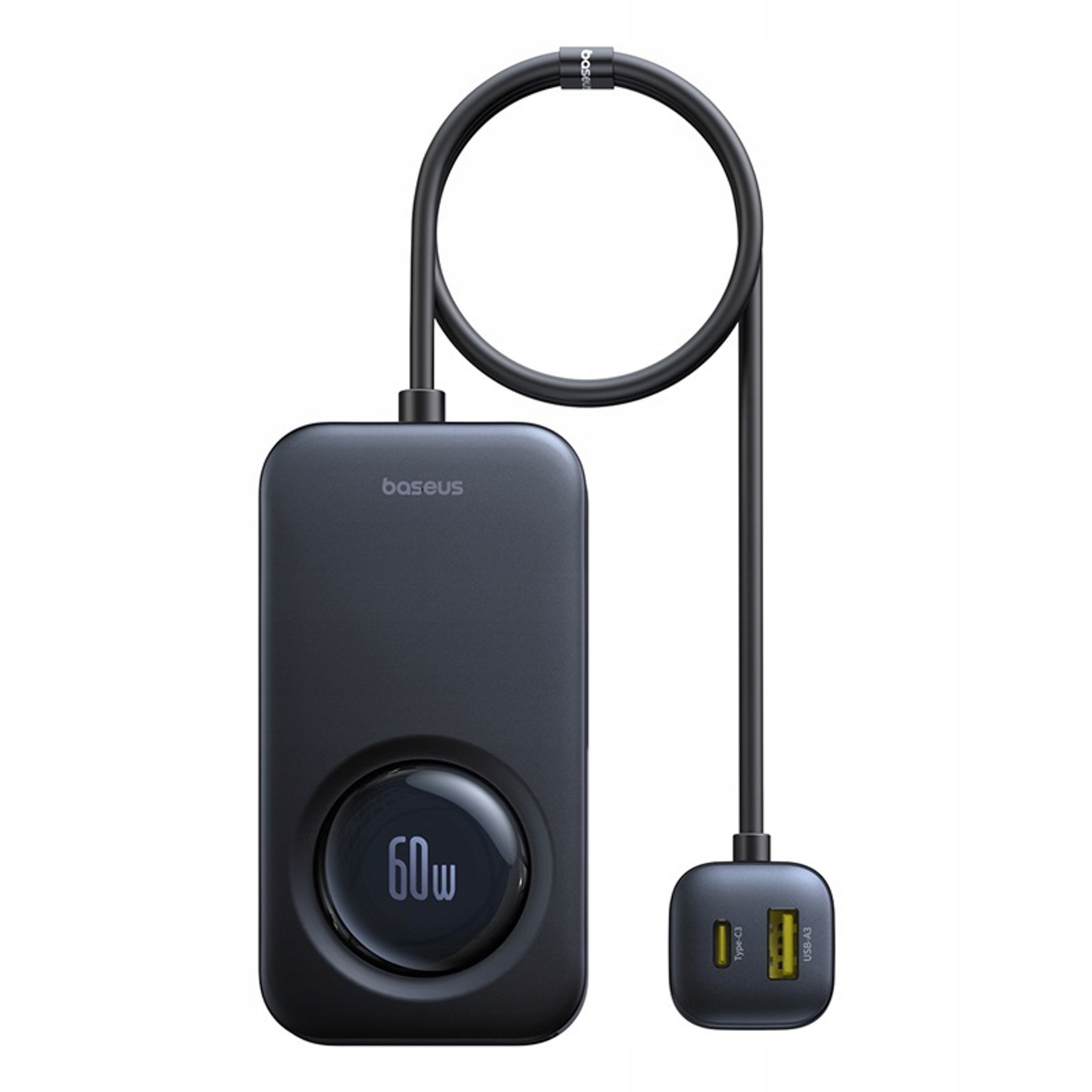 automobilová s navíjecím kabelem pro 6 zařízení o výkonu 60 W černá