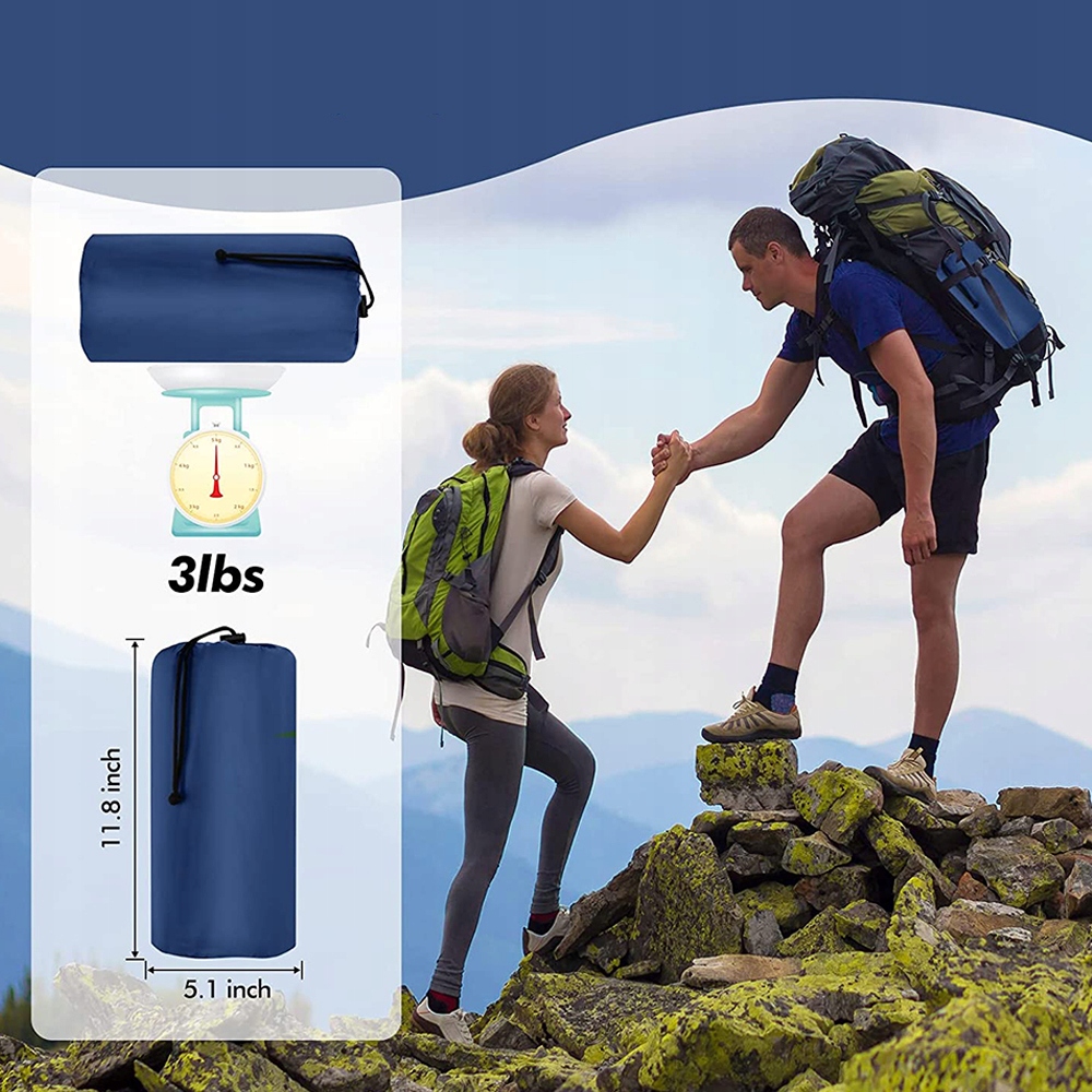 MATERAC SAMOPOMPUJĄCY PODWÓJNY TURYSTYCZNY ULTRALEKKI WBUDOWANA POMPKA Długość 200 cm