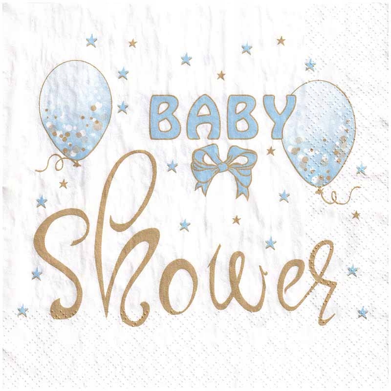 Serwetka do Decoupage 33x33cm Baby shower blue