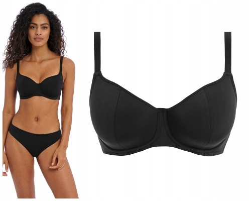 32E 70F Freya Jewel Cove plain black sweetheart biustonosz do stroju kąpi