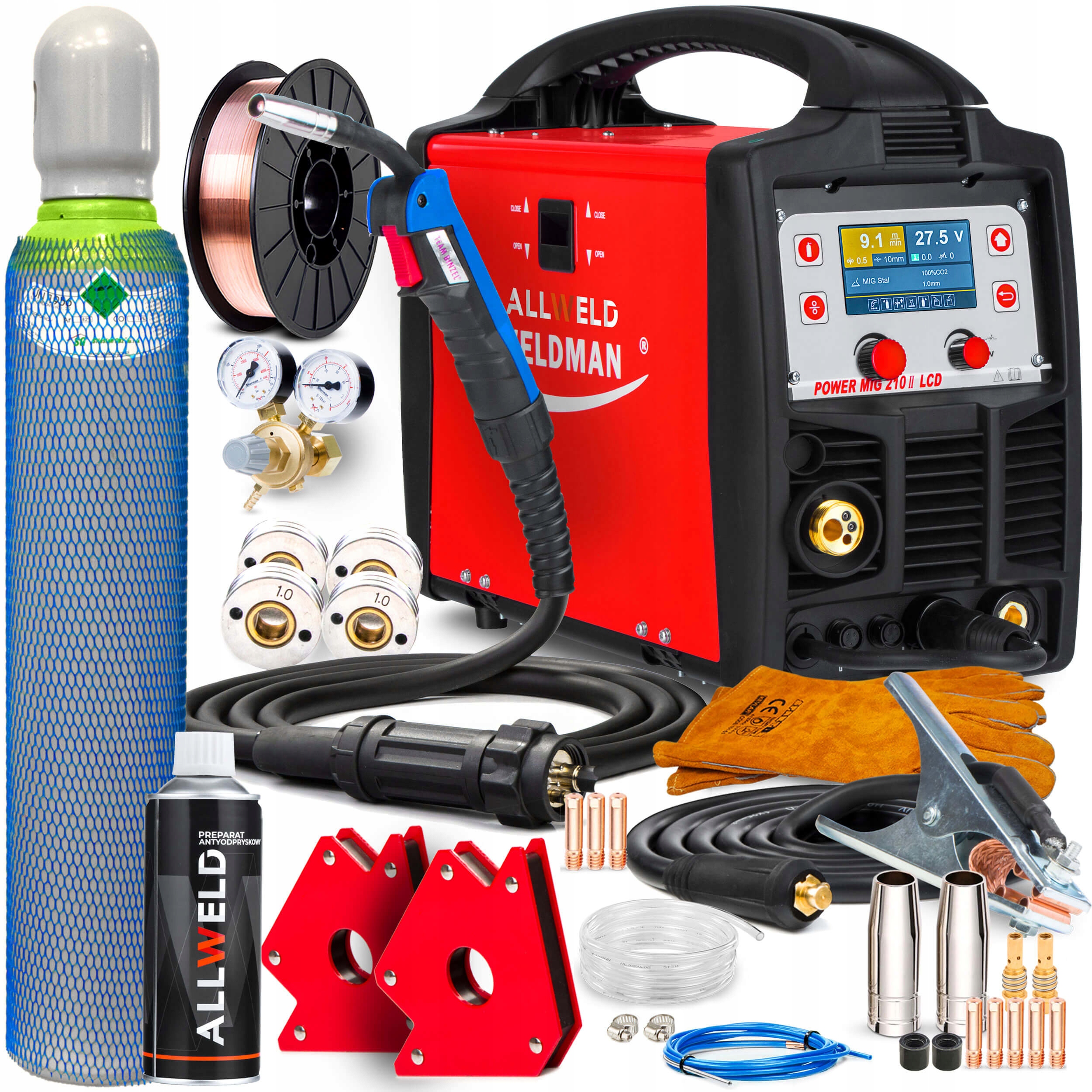 Invertorová Svářečka Weldman Power Mig 210 LCD Mma Tig 200A 3V1 4R