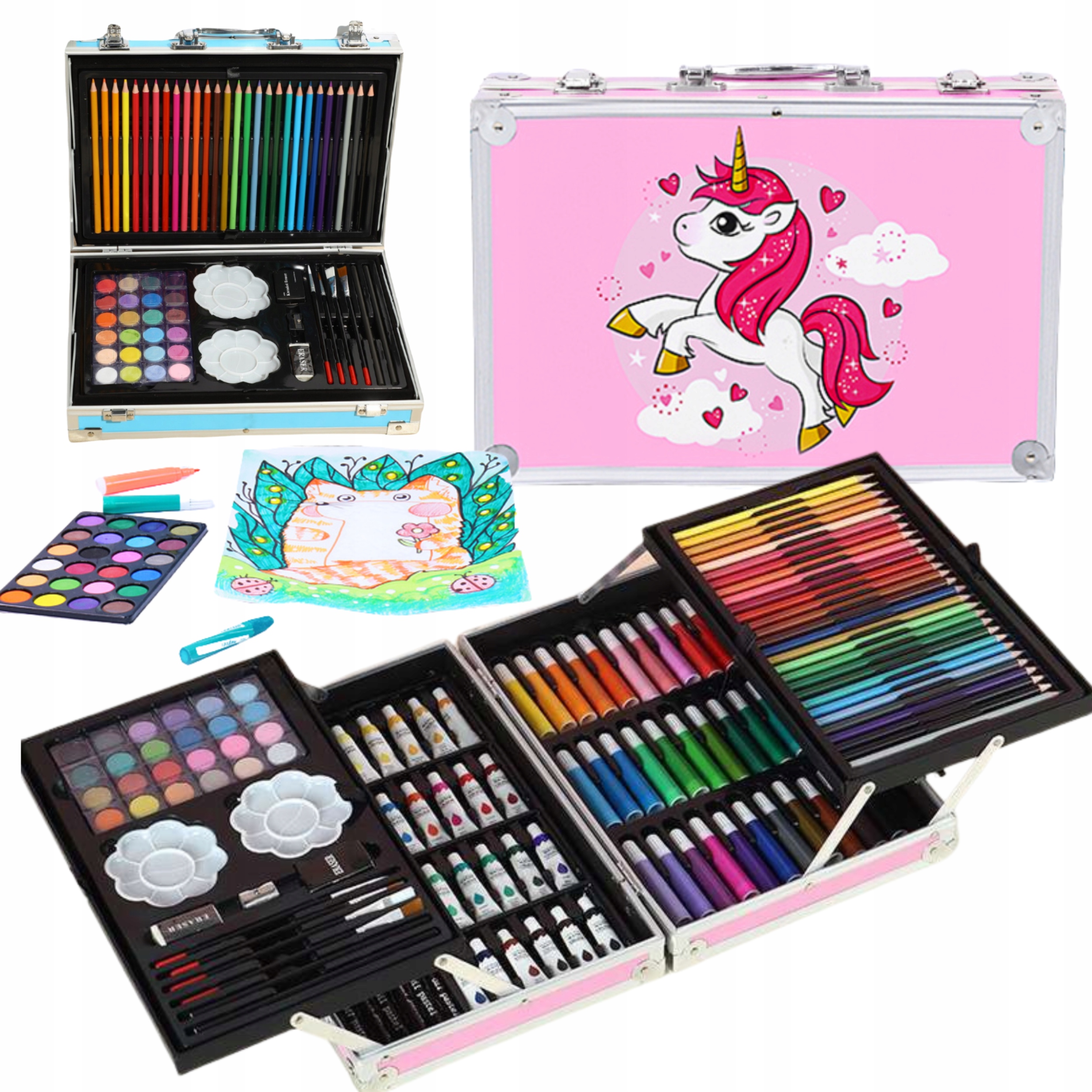 ZESTAW PLASTYCZNY DO MALOWANIA ARTYSTYCZNY DLA DZIECI WALIZKA DUŻY XXL