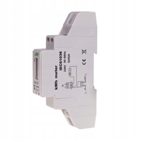 Jednofázový elektroměr 5/45A 230V s displejem F&f LE-01