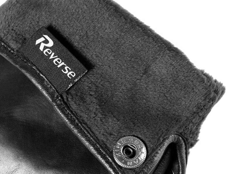 Reverse DOTYKOWE RĘKAWICZKI SKÓRZANE MĘSKIE SKÓRA NATURALNA OCIEPLANE r M Kolor czarny