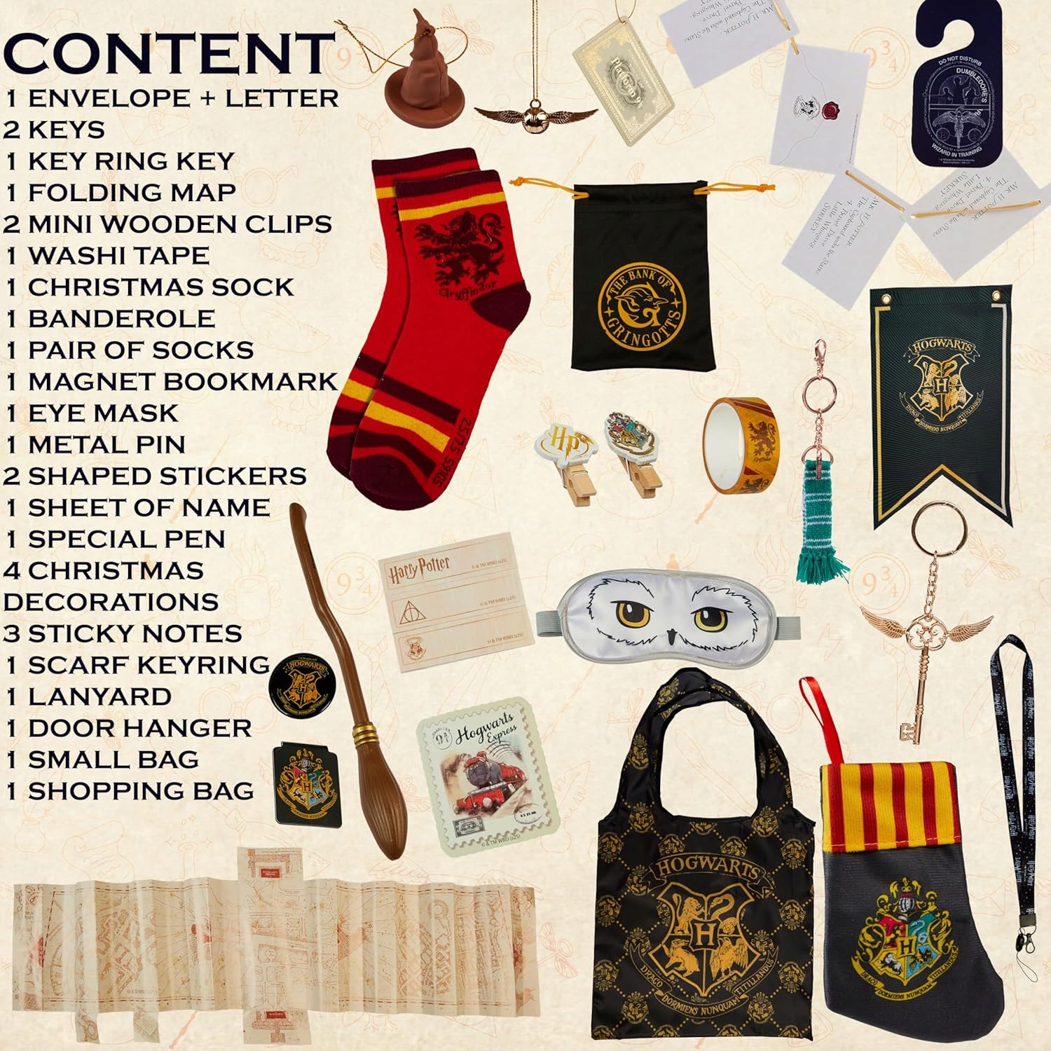 Адвент-календарь Harry Potter 2025, 24 сюрприза из мира Hogwarts — фото 4