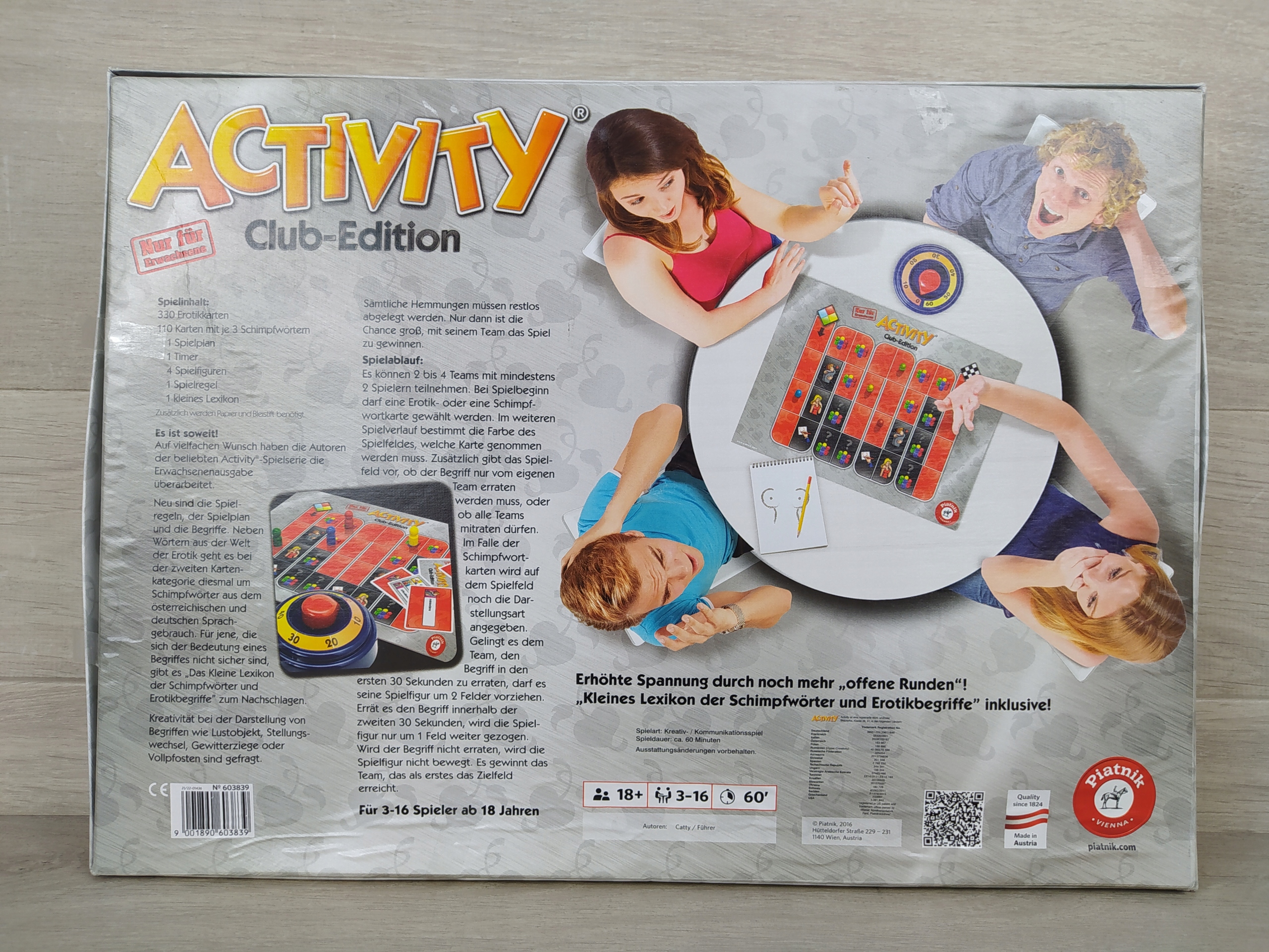 Piatnik Activity Club Edition 6038 Gra planszowa 18+ JĘZYK NIEMIECKI Wersja językowa gry niemiecka