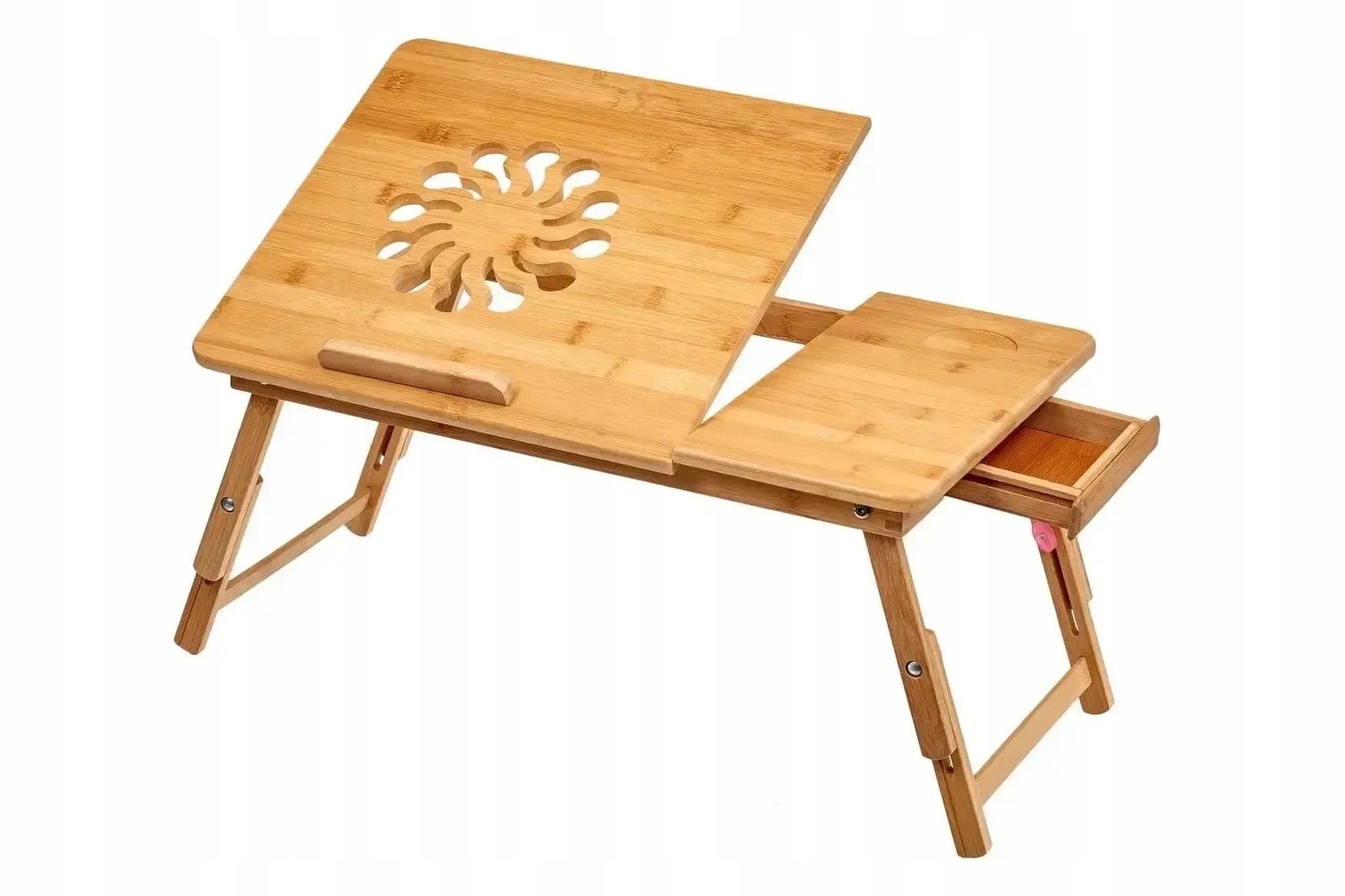 Bambusový stolek k posteli pod notebook a Tablet s ventilací