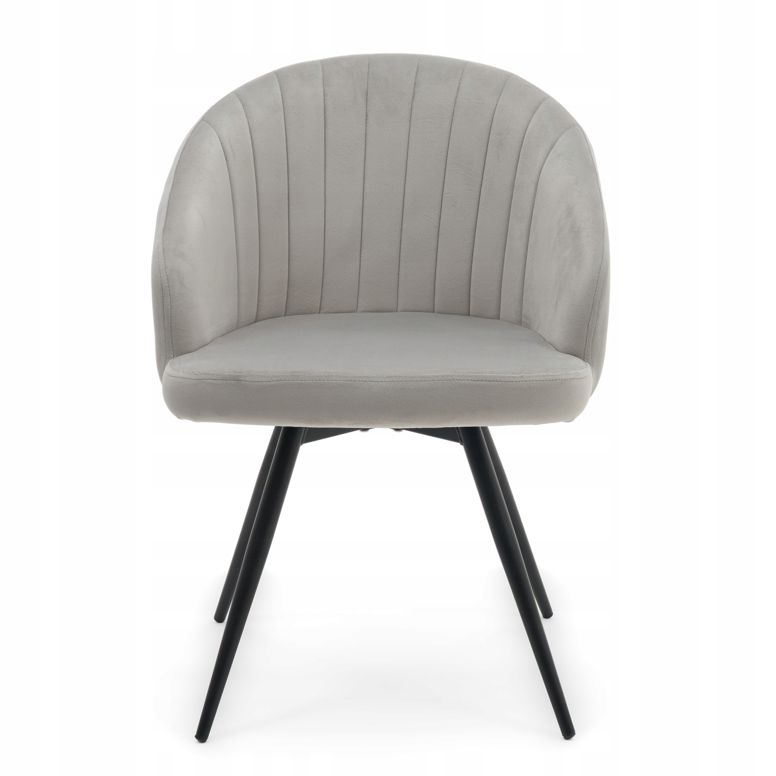 Krzesło Tapicerowane Obrotowe Welurowe Do Salonu Modena Jasnoszare