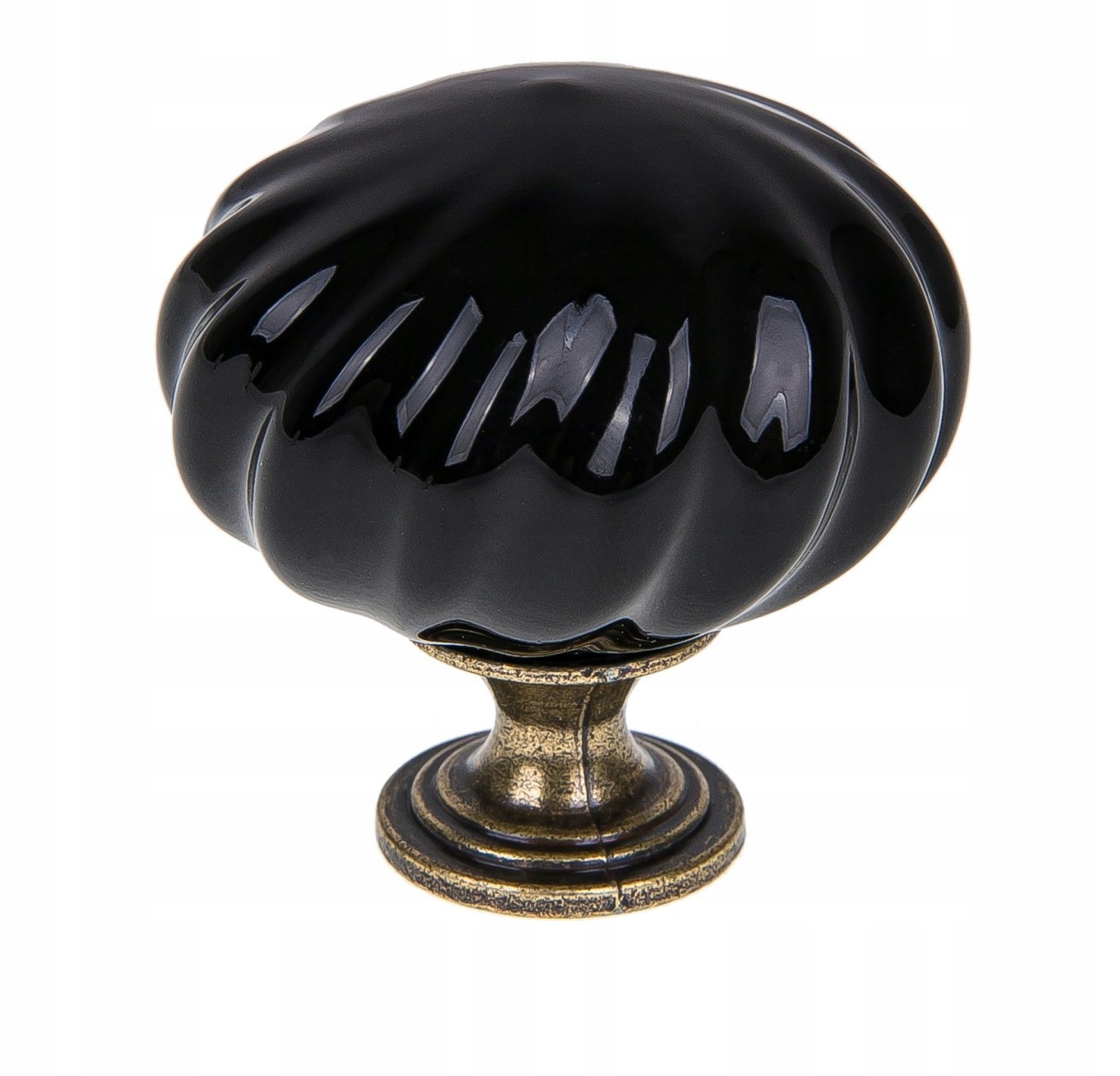 

Gałka Meblowa Uchwyt porcelana Wirek czarna 4 cm